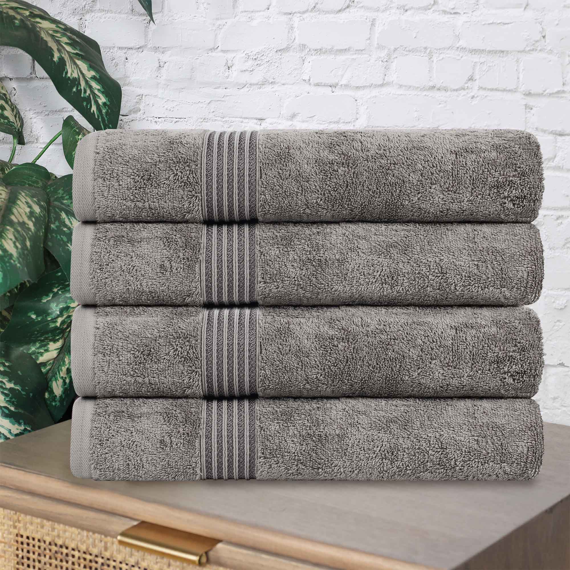 Premium Egyptian Cotton Bath Towel Set of 4 - Ultra Soft & Highly Absorbent Luxury Towels for Spa, Bathroom & Beach Use
