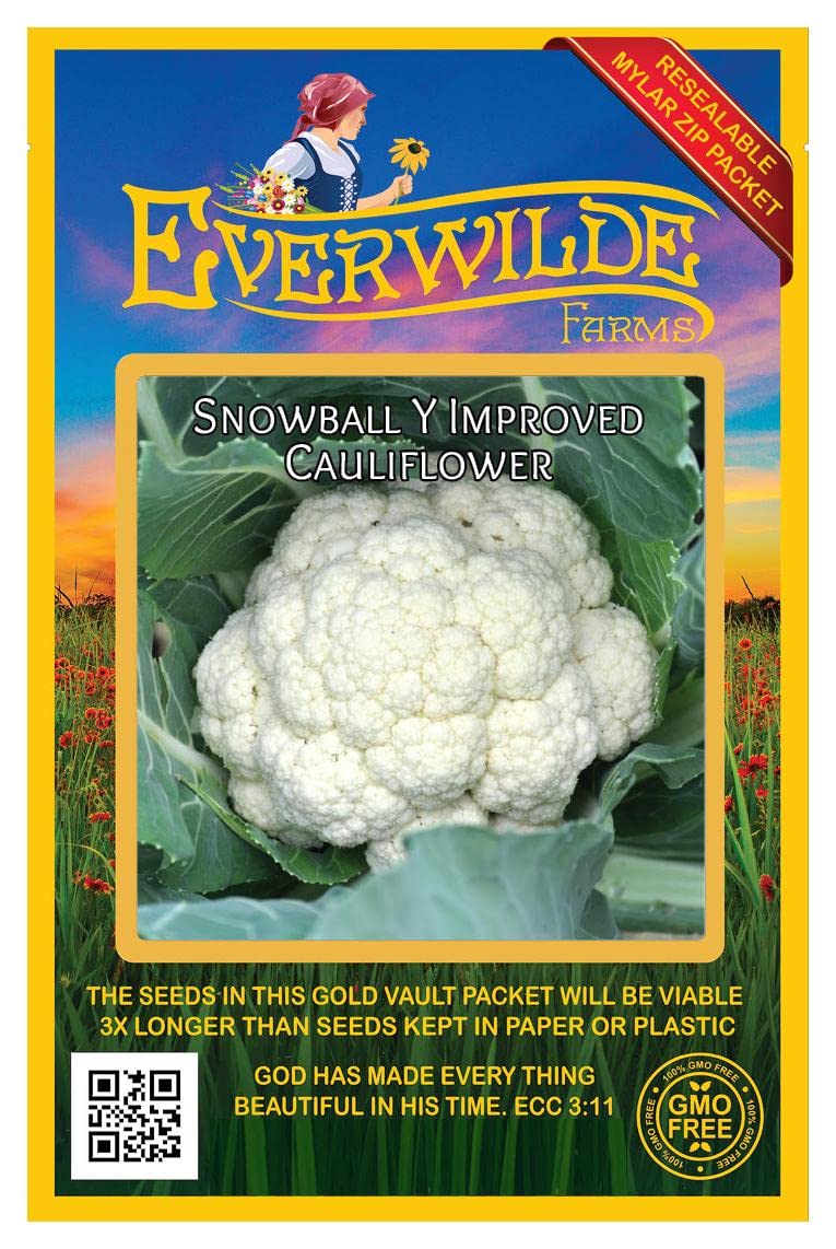 500 Snowball Y Improved Cauliflower Seeds - Non-GMO, Heirloom Vegetable Seeds for Home Gardening - Perfect for Fresh Salads, Roasting & Healthy Meals