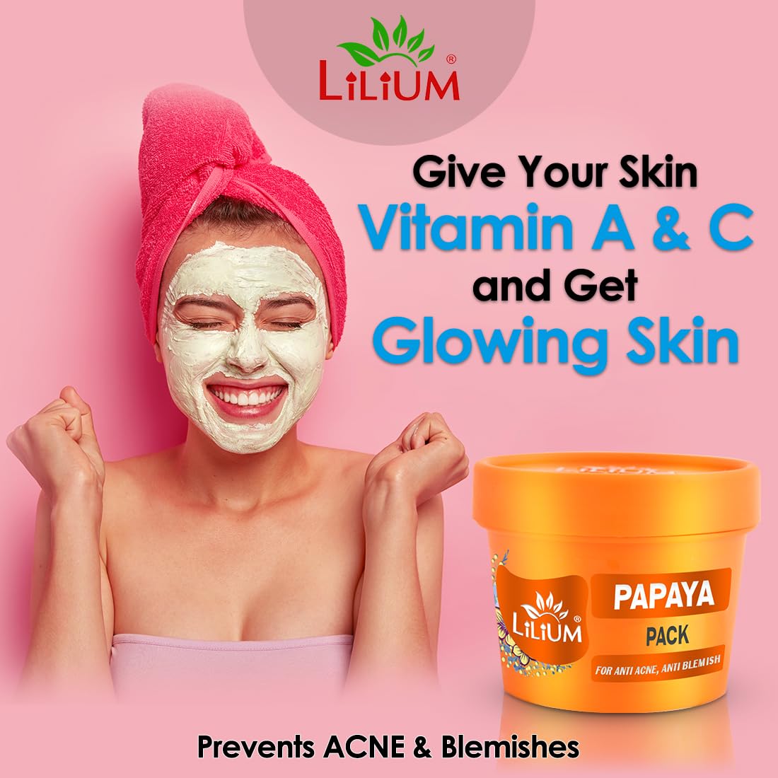Lilium Papaya Scrub 100g - Natural Anti Acne & Blemish Treatment for Glowing Skin, Fresh & Smooth Feel, Chemical-Free & Paraben-Free | Perfect for Daily Skincare Routine & Acne-Prone Skin