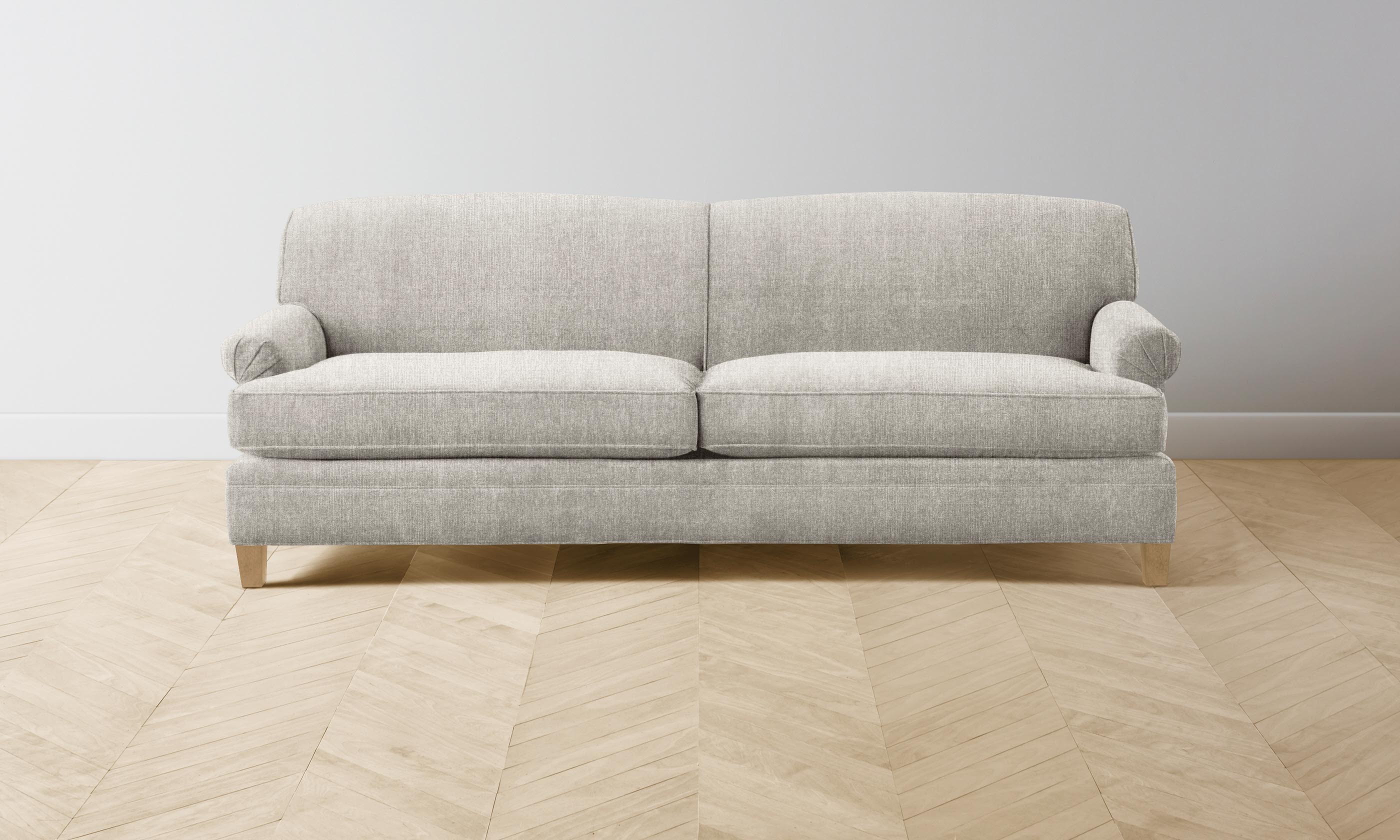 Carmine Sofa - Performance Tweed Oatmeal Fabric Upholstered Modern Living Room Couch for Small Spaces & Apartments - Perfect for Relaxing, Entertaining & Cozy Home Decor