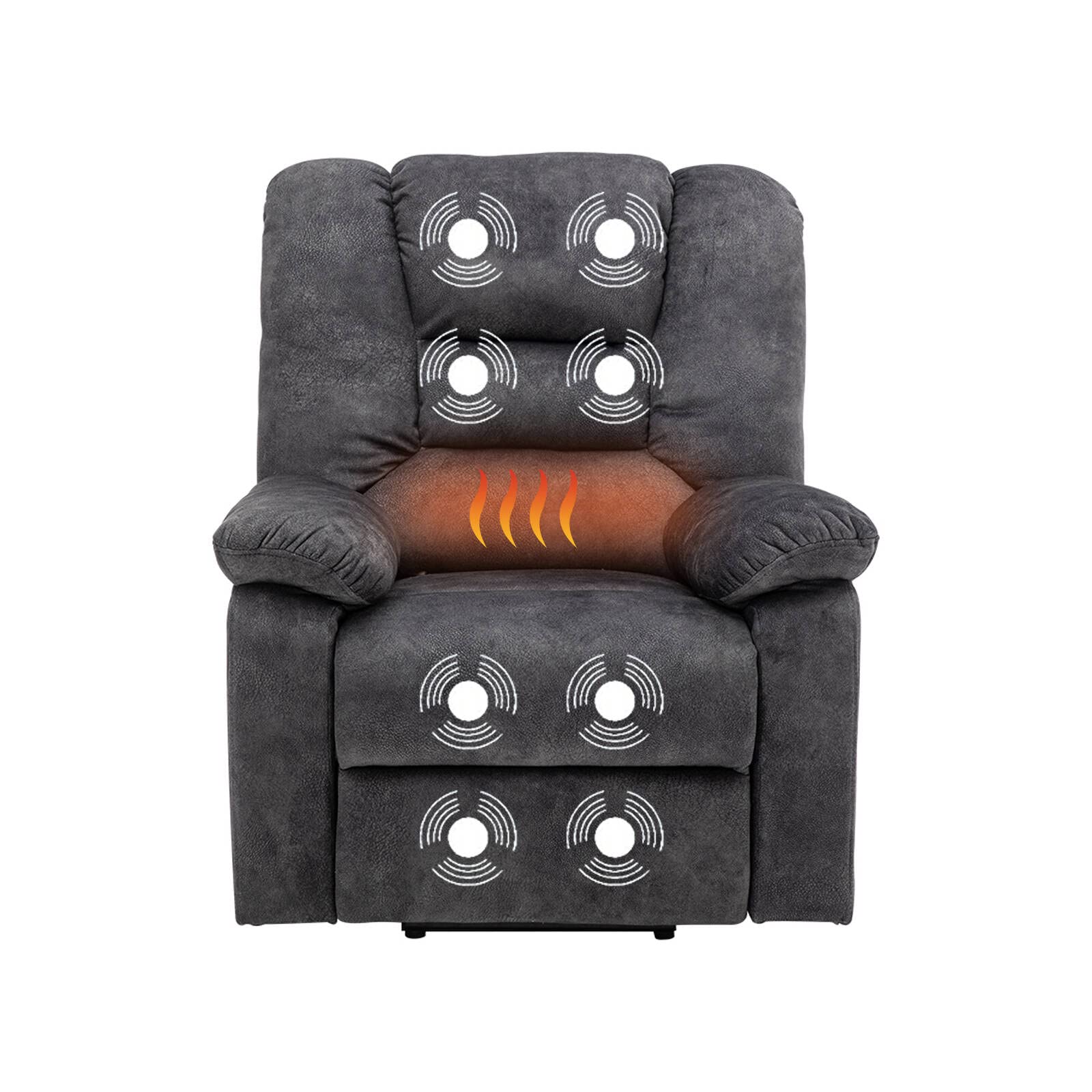 ELESS HOME Power Lift Recliner Chair with Heat & Massage - Electric Reclining Chair for Elderly & Seniors, Ergonomic Fabric Design with 2 Side Pockets & Remote Control - Perfect for Living Room, Home Theater & Relaxation