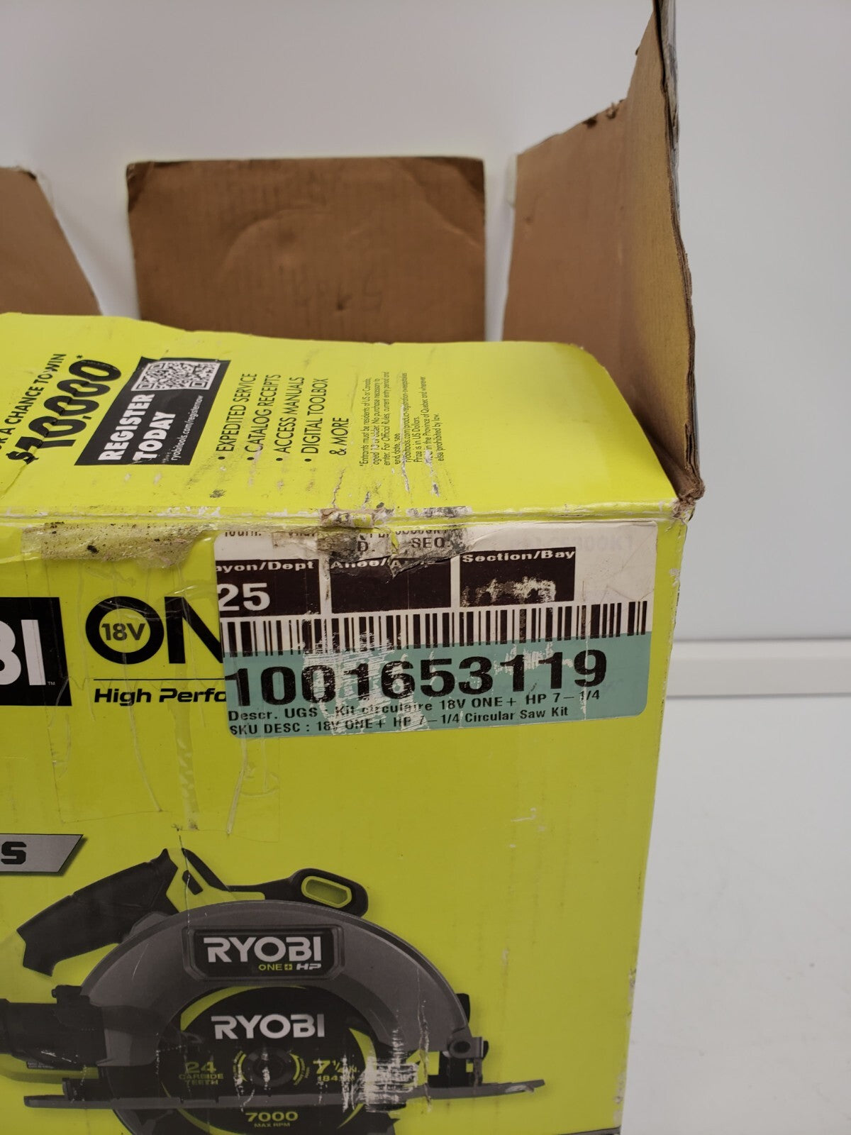Ryobi PBLCS300 18V Cordless Circular Saw with Laser Guide - Perfect for Woodworking, DIY Projects, and Home Renovations
