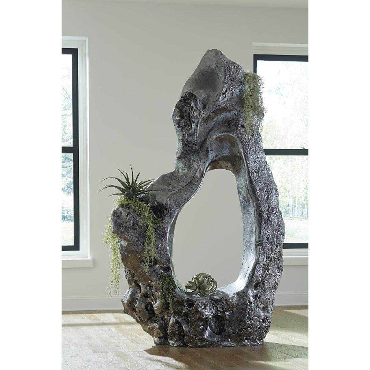 Large Cast Stone Ovoid Sculpture - Handmade Garden Statue, Modern Home Decor for Outdoor & Indoor - Perfect for Patio, Yard, and Living Room