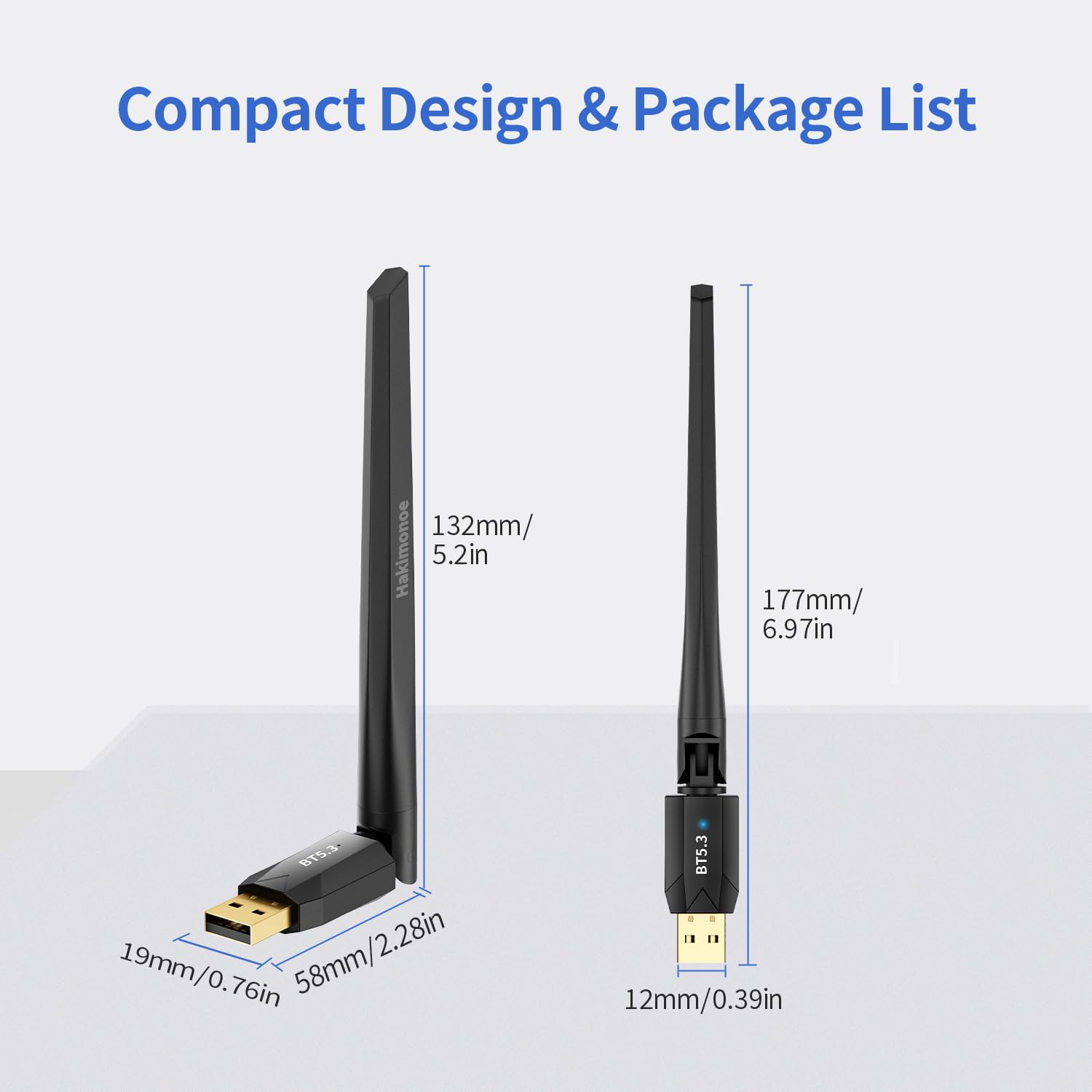 Long Range USB Bluetooth 5.3 Adapter for PC Desktop & Laptop - 150M Wireless Dongle for Windows 11/10/8.1 - Connect Bluetooth Headphones, Speakers, Mouse, Keyboard & Printer - Plug & Play - Perfect for Home Office, Gaming & Wireless Audio Streaming