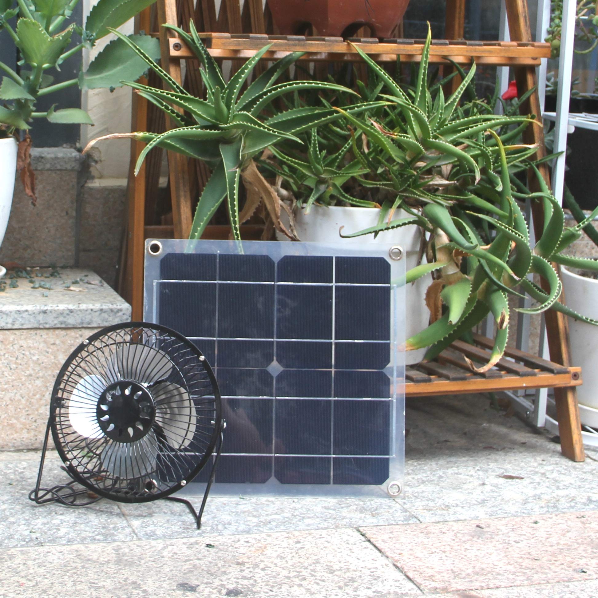 6 Inch Solar Powered Fan - Portable Ventilation for Caravan, Camping, Home Office, Outdoor Travel & Fishing - Ideal for Hot Weather & Small Spaces
