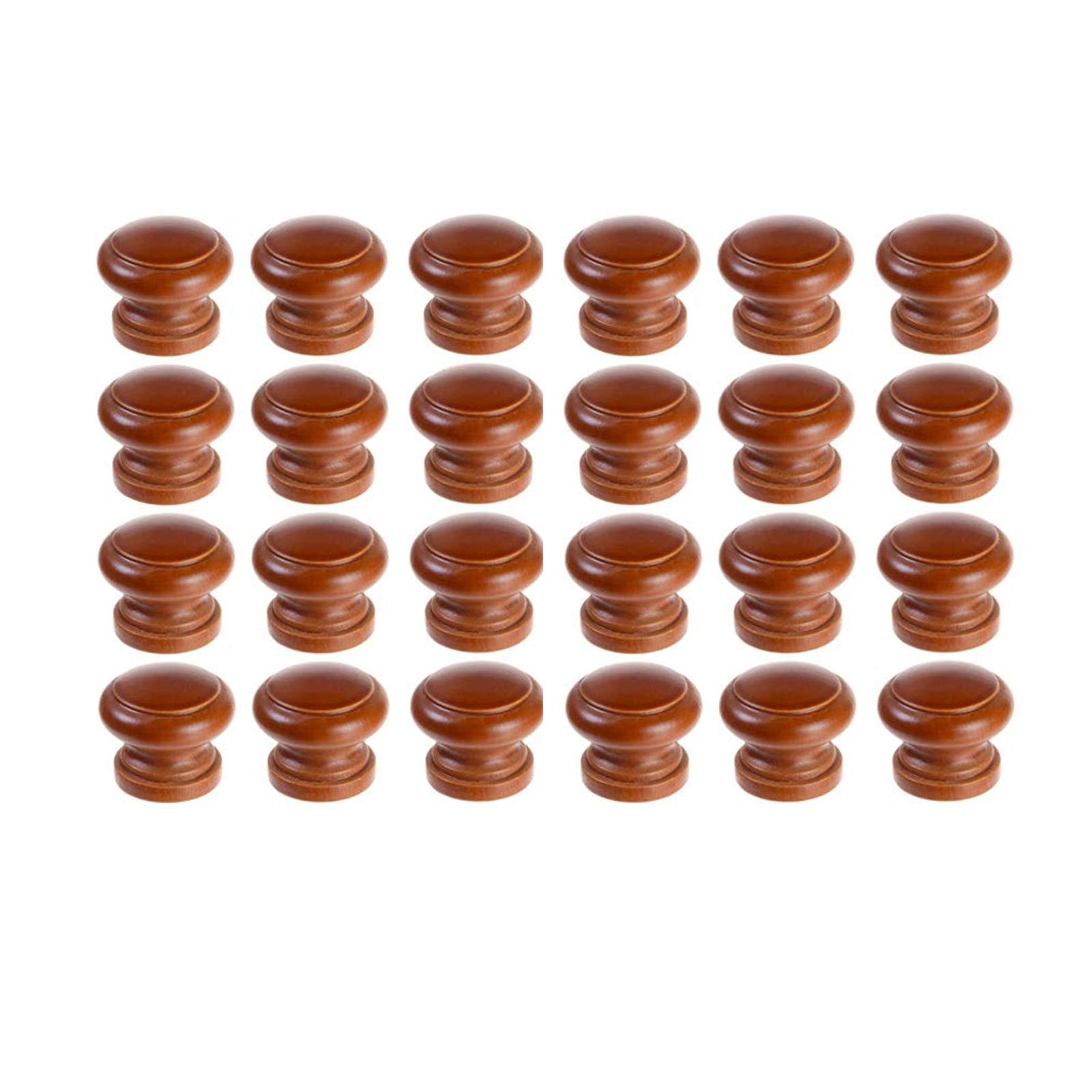 24 Pcs Unfinished Wooden Cabinet Knobs - Mushroom Shape Drawer Pulls for Furniture & Closet