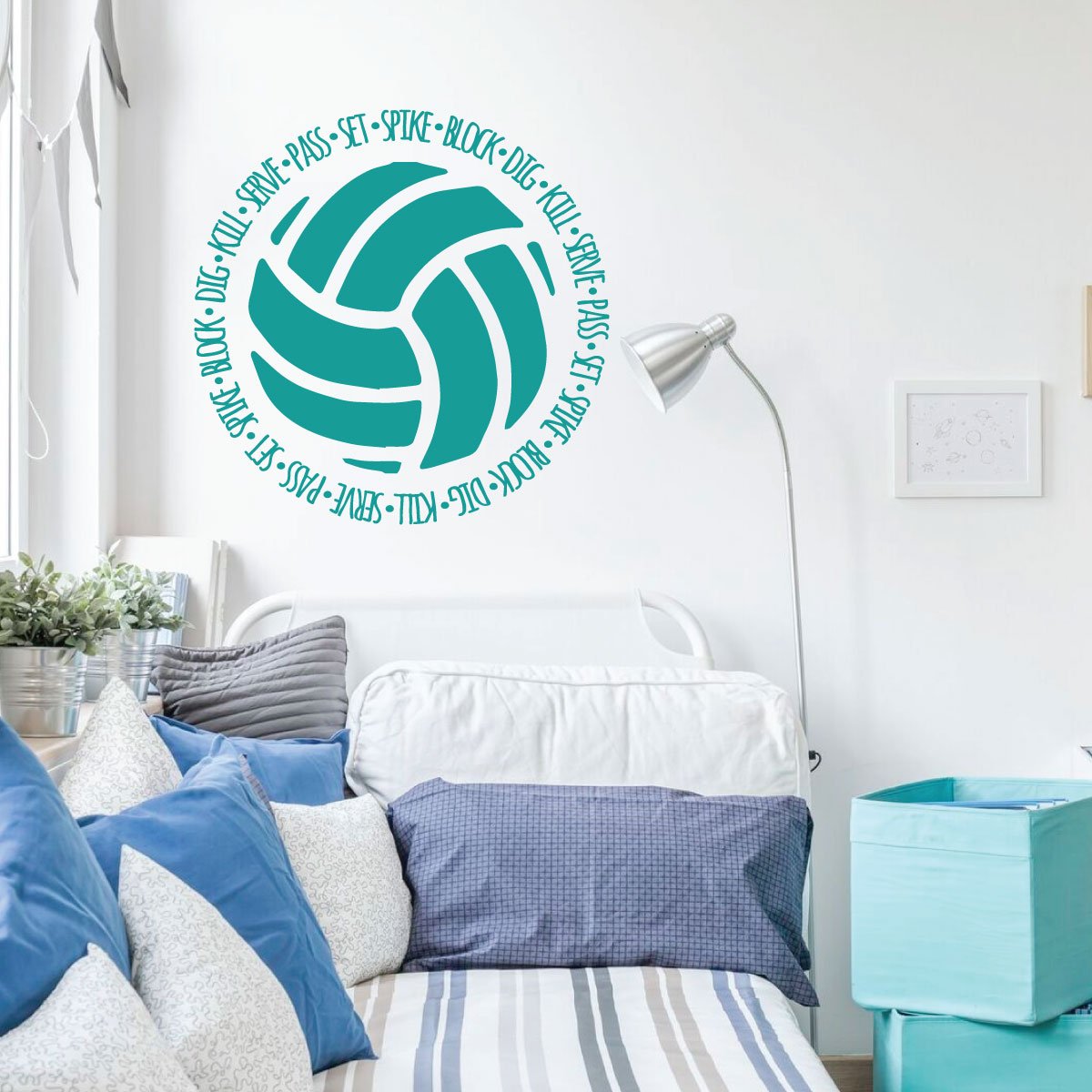 Volleyball Wall Decal - Motivational Vinyl Art Sticker for Sports Bedroom & Playroom Decor - Perfect for Kids' Room, Game Room & Sports Themed Spaces