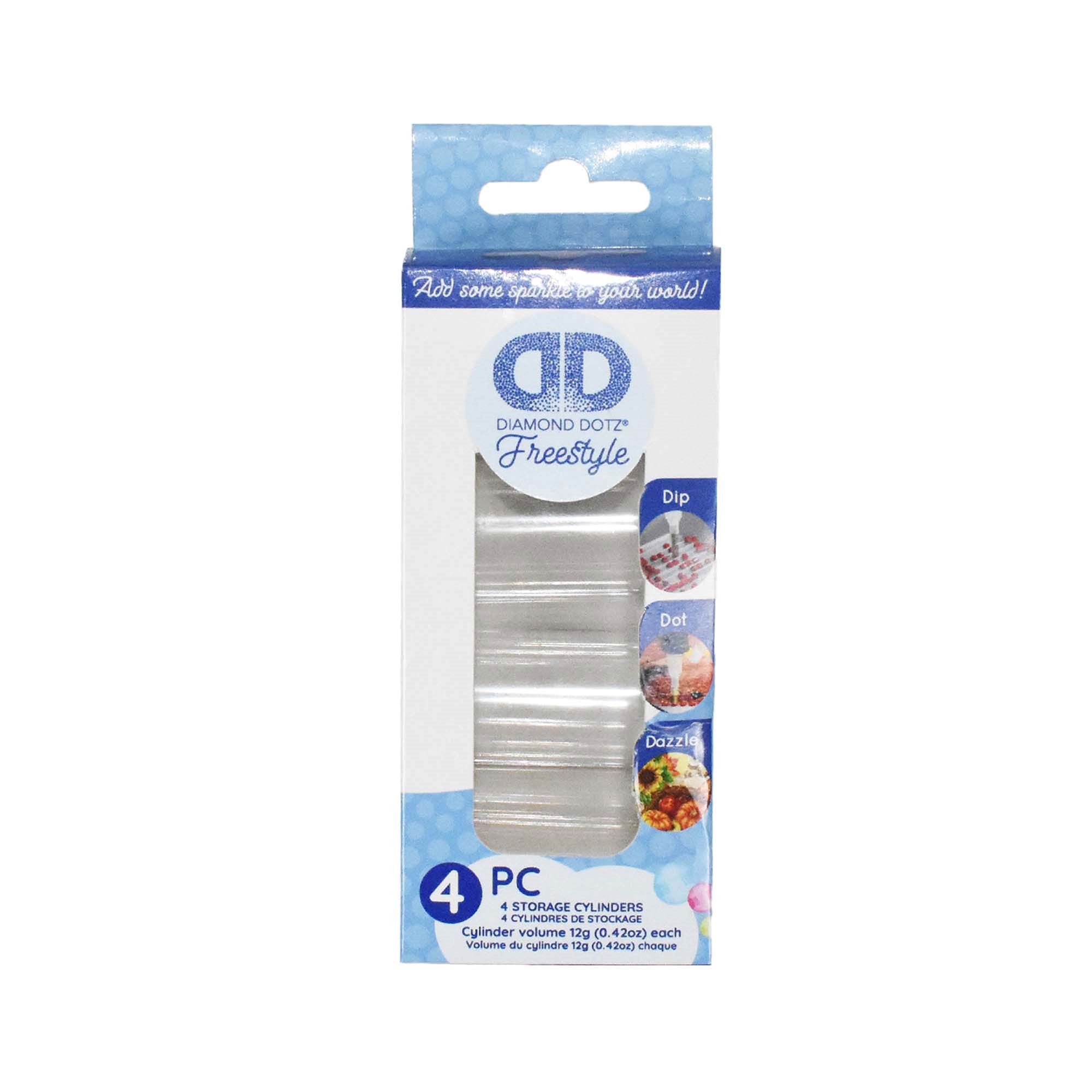 4 Pack Diamond Dotz Storage Cylinders - Organize & Store Diamond Painting Accessories for Crafting & DIY Projects