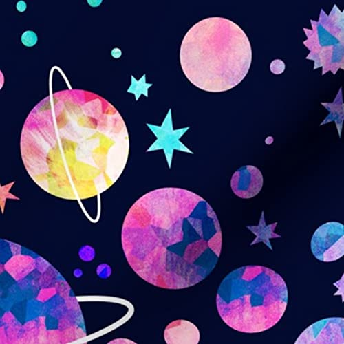 Galaxy Cosmic Space Stars Printed Velvet Fabric by The Yard - Upholstery, Home Decor & Apparel Material | Perfect for DIY Curtains, Pillows & Fashion Projects