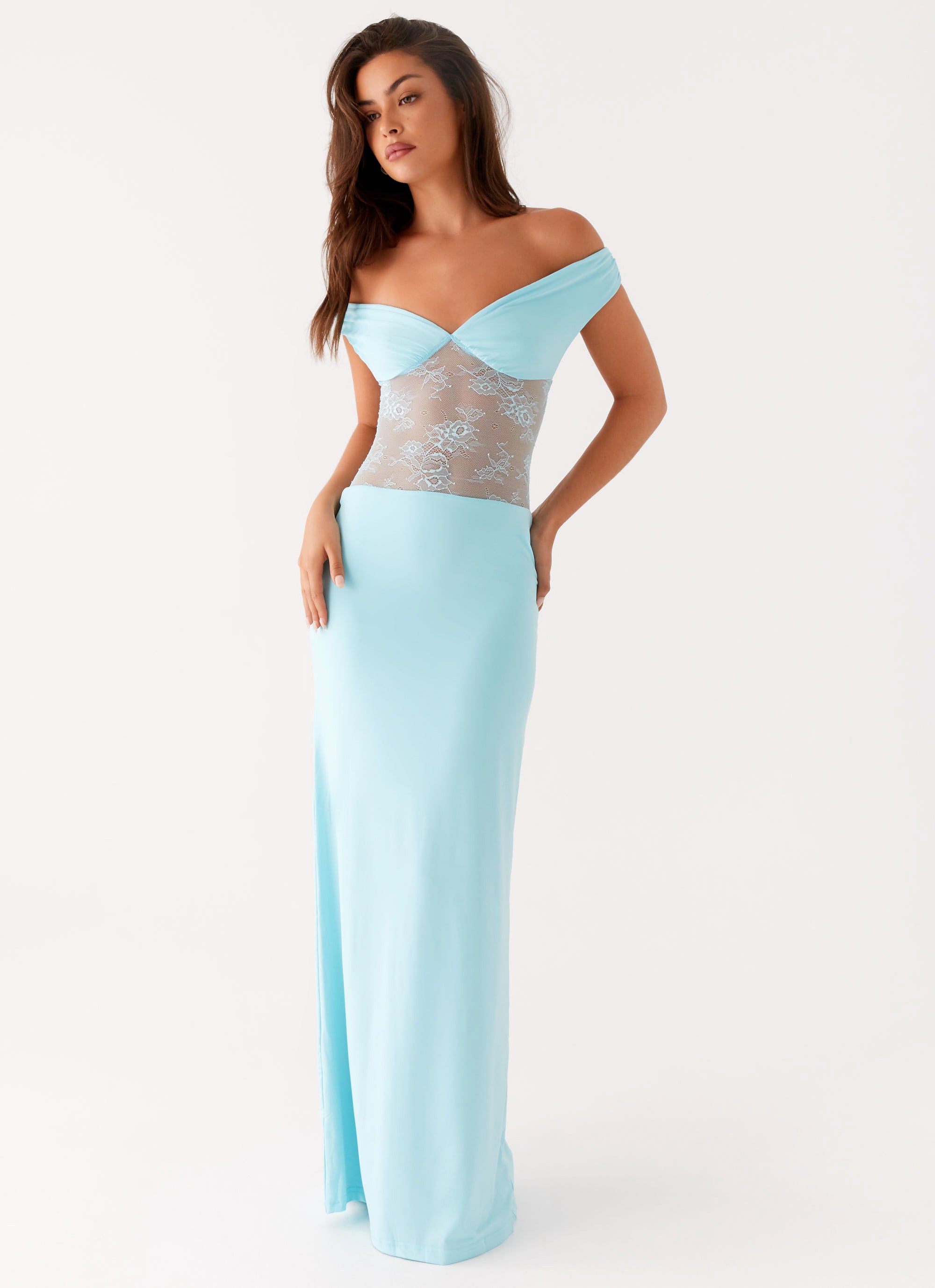 Elegant Turquoise Lace Maxi Dress for Women - Boho Chic Long Flowy Dress for Beach Wedding, Party & Special Occasions