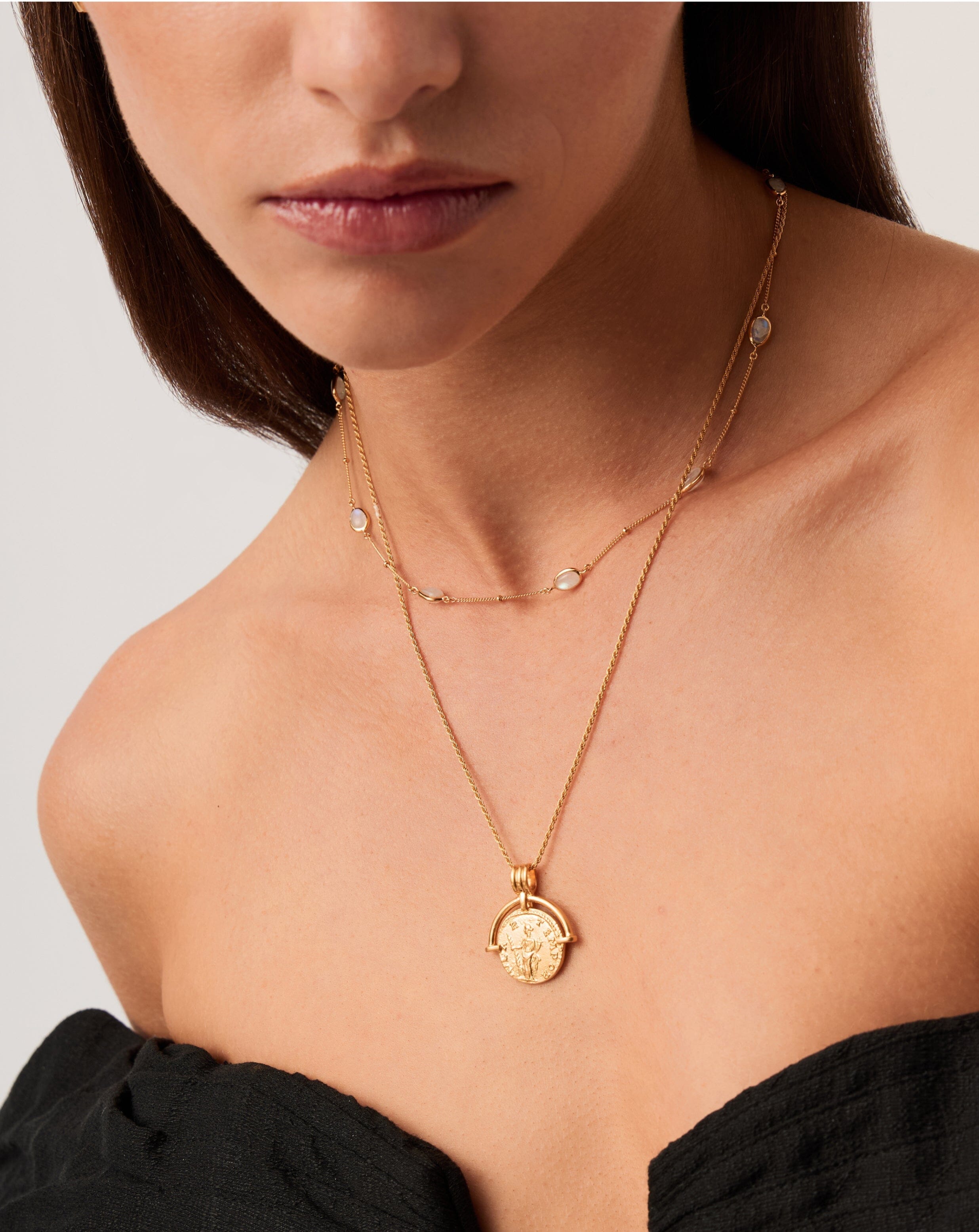 Magma Gemstone Charm Choker Necklace - 18k Recycled Gold Vermeil on Recycled Sterling Silver | Boho Chic Jewelry for Women | Perfect for Layering, Gift Giving & Everyday Wear