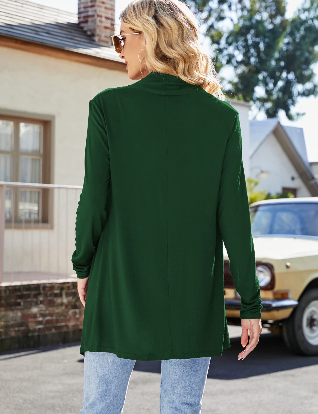 Women's Lightweight Draped Front Open Cardigan Sweater - Casual Long Sleeve Duster for Fall & Winter - Perfect for Office, Lounge & Date Night Outfits