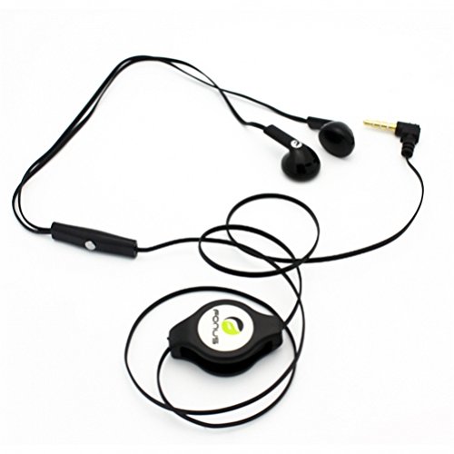 Retractable Wired Stereo Earbuds with Microphone - Compatible with Kindle Fire HD 6/7/8.9, Kindle Fire HDX 7/8.9, Kindle Keyboard 3G & Paperwhite - Perfect for Reading, Music & Hands-Free Calls
