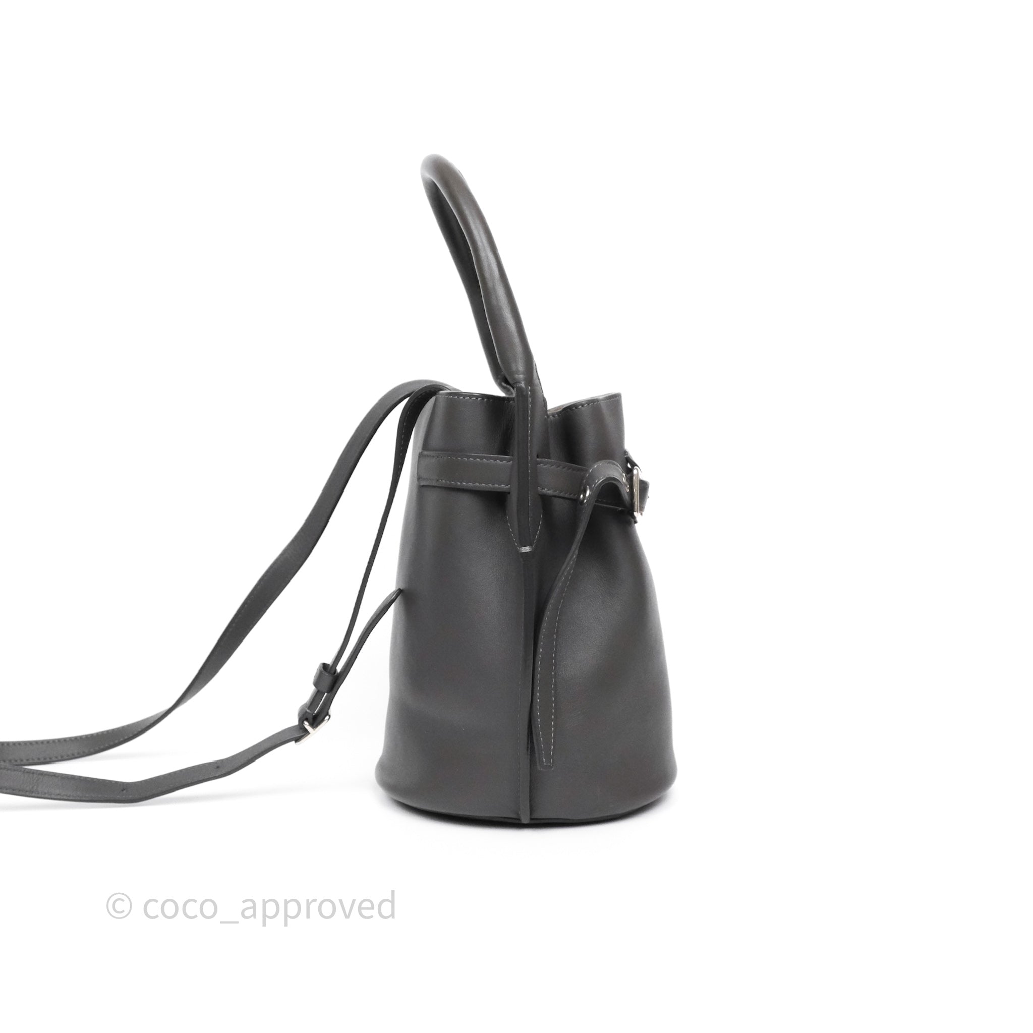 Celine Nano Bucket Bag in Grey Smooth Calfskin Leather - Women's Luxury Shoulder Handbag for Work, Travel & Everyday Use