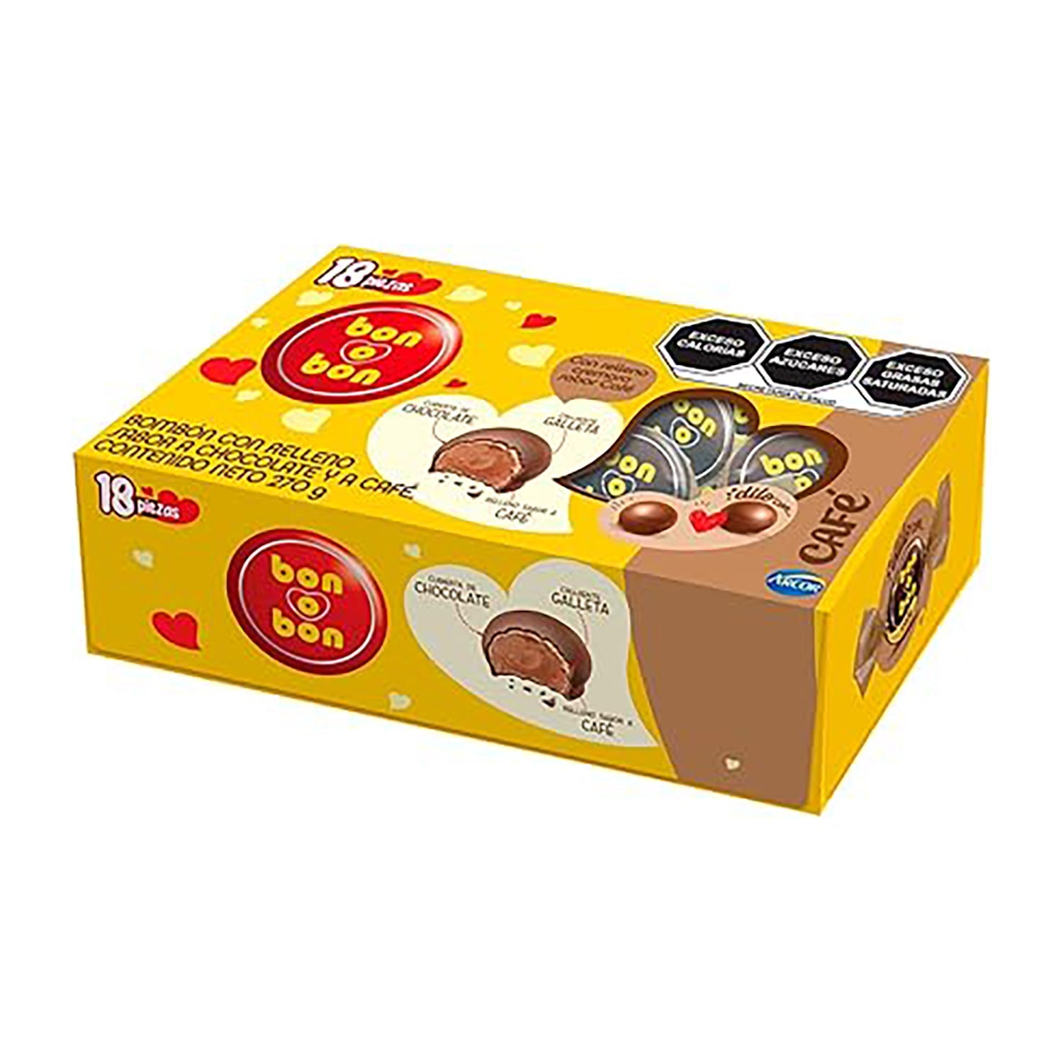 Arcor Bon O Bon Cafe Chocolate Candy - 18 Count Box | Delicious Coffee-Flavored Treats for Parties, Gifts & Snacking