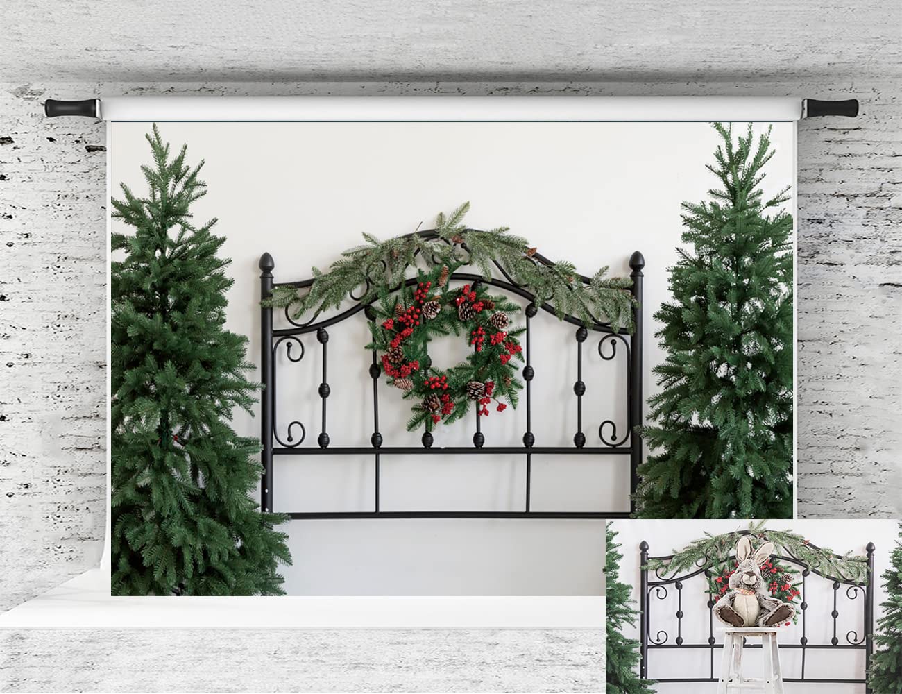Kate Christmas Backdrop - 7x5ft Holiday Photography Background for Christmas Party Decor, Xmas Tree & Santa Photo Shoot Scenes | Perfect for Family Portraits, Social Media & Festive Decorations