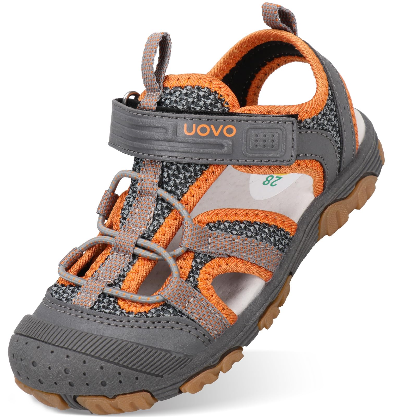 UOVO Boys Girls Water Sandals with Closed Toe - Lightweight Summer Outdoor Sport Shoes for Toddler Little Kid Big Kid - Perfect for Beach, Pool, Park & Playground Activities