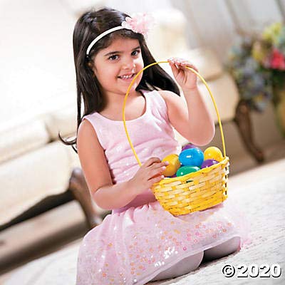 12-Pack Ombre Easter Baskets - Natural Bamboo Easter Egg Baskets for Easter Decorations, Party Favors, and Spring Home Decor