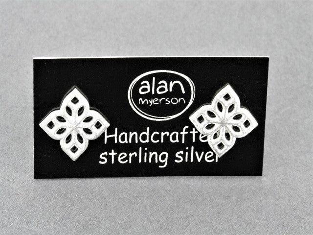 4-Point Mandala Stud Earrings - Sterling Silver 925 Hypoallergenic - Boho Chic Jewelry for Women - Perfect for Yoga, Meditation & Festival Outfits