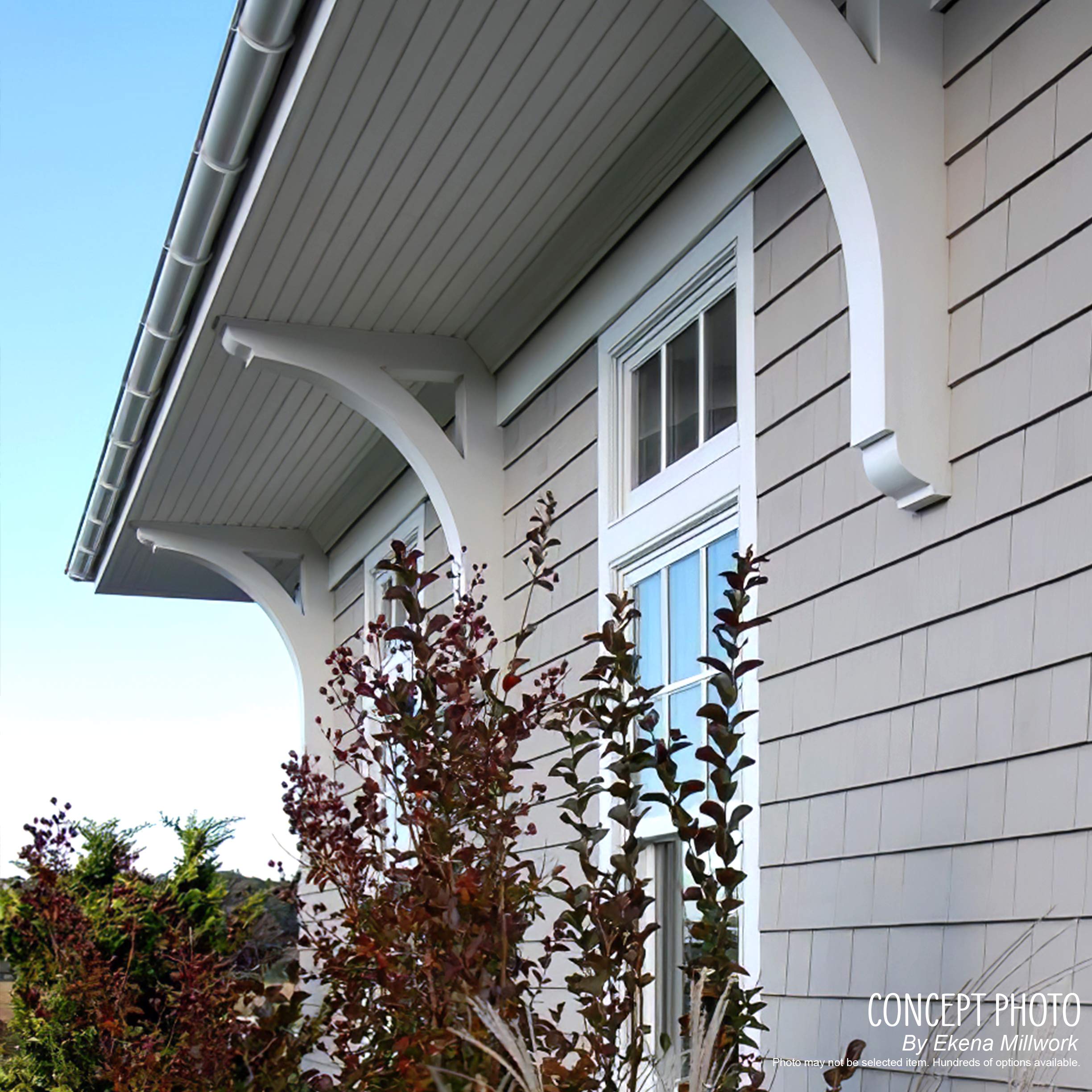 Ekena Millwork BKTP05X16X22LEC05 Standard Legacy Architectural Grade PVC Brackets with Block Ends - 5
