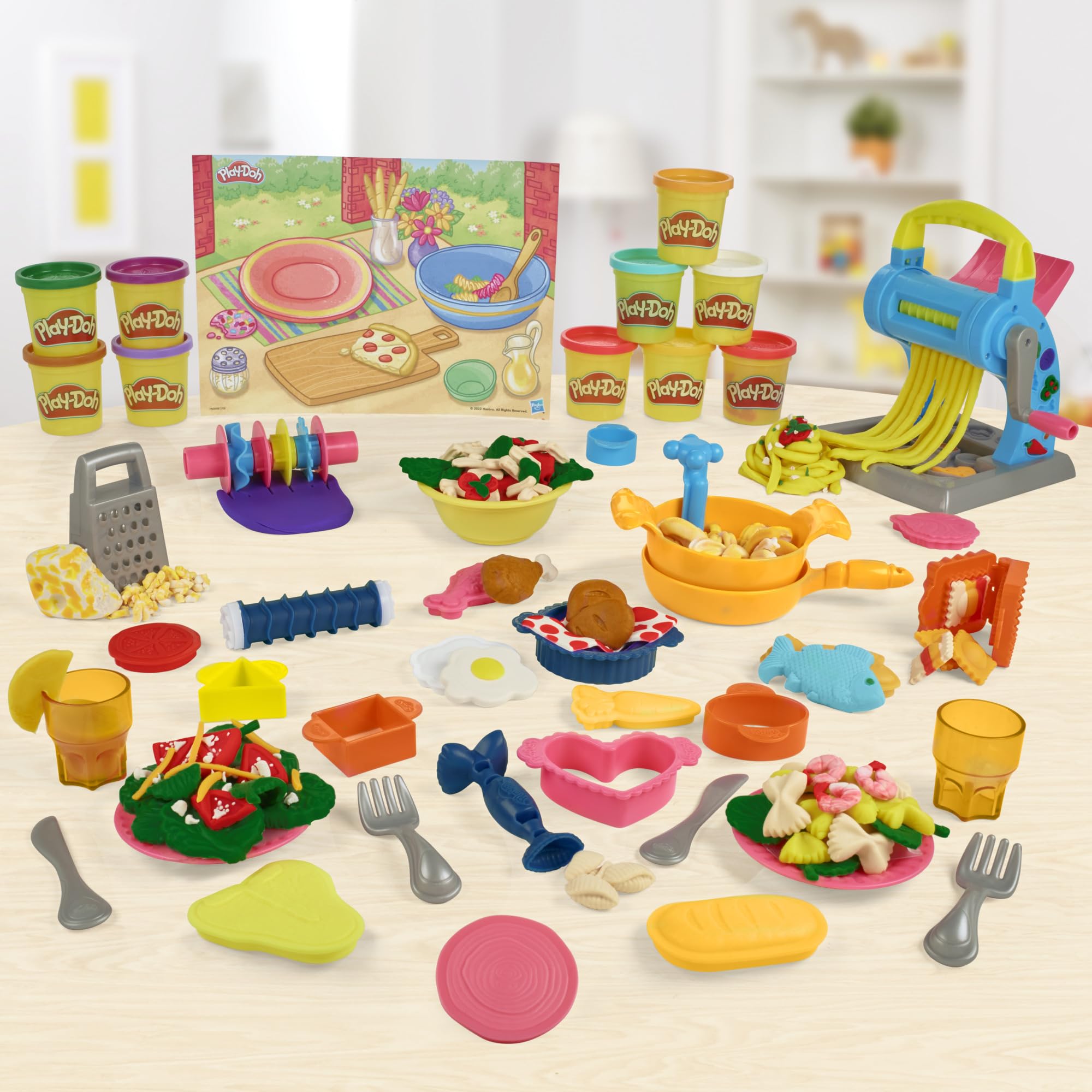 Play-Doh Pasta Dinner Playset - 35+ Realistic Kitchen Toys & Accessories for Kids Ages 3+ | Pretend Play Kitchen Set for Boys & Girls | Perfect for Role-Playing, Birthday Gifts & Preschool Learning Activities