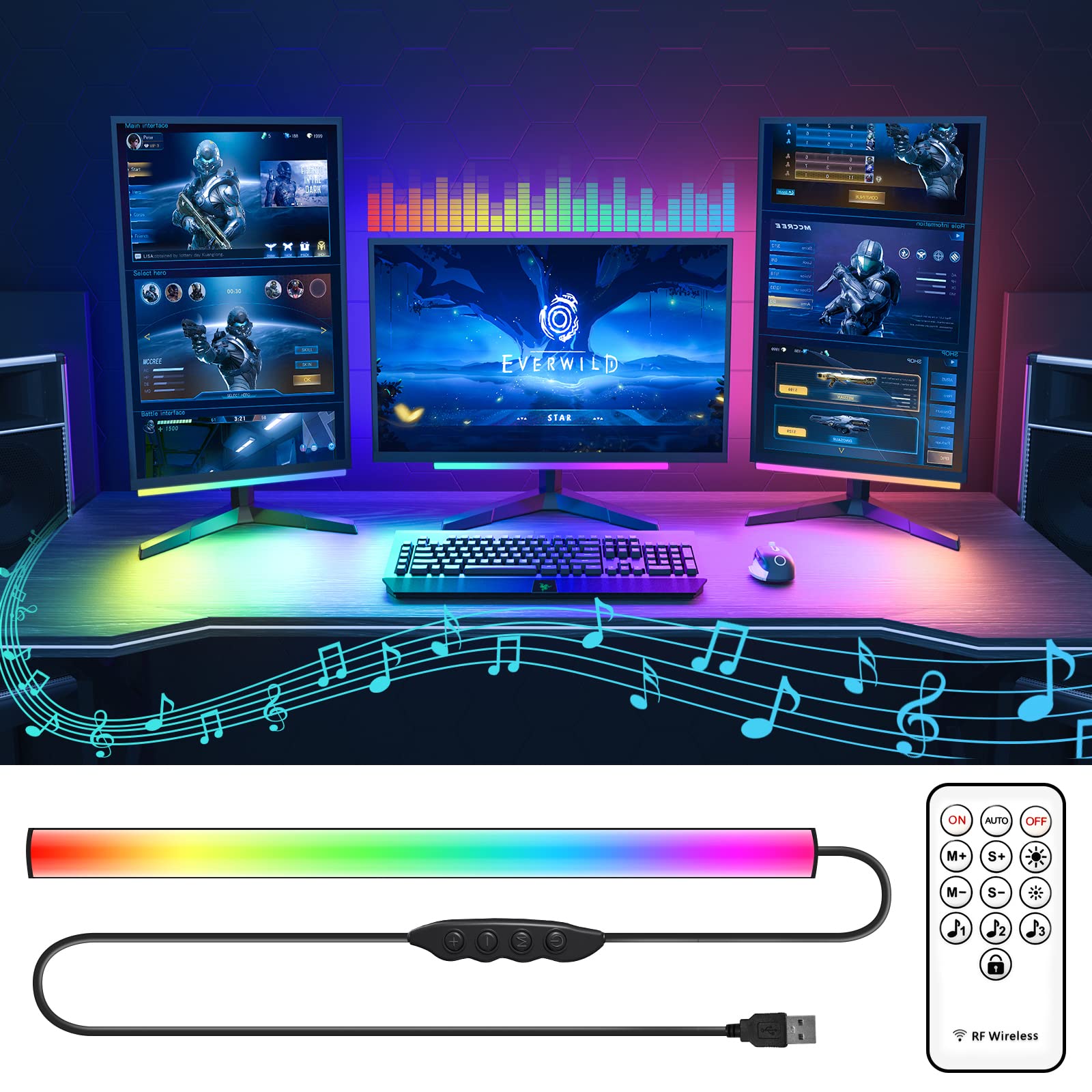 WILLED RGB Gaming Lights with Music Sync - LED Strip Lights for PC, TV, Room Decor & Gaming Setup | Perfect for Bedroom, Party & Home Theater Lighting