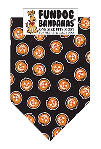 All Over Glow Pumpkin Dog Bandana - Adjustable Halloween Pet Bandana for Medium & Large Dogs - Perfect for Costume Parties, Trick or Treat & Fall Photo Shoots