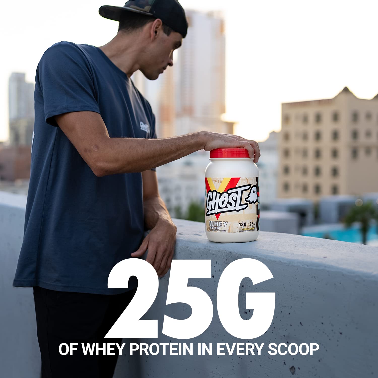 GHOST Whey Protein Powder, Cereal Milk Flavor - 2LB Tub, 25G Protein per Serving - Premium Whey Protein Isolate, Concentrate & Hydrolyzed Blend - Post Workout Recovery, Muscle Building - Soy Free, Gluten Free - Perfect for Gym, Fitness & Healthy Lifestyle