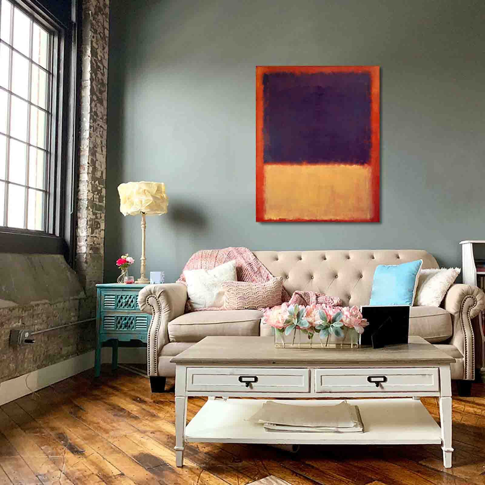 Framed Mark Rothko Canvas Wall Art - 35 x 44 Inch Ready to Hang Painting for Bedroom, Living Room & Bathroom Decor - Modern Farmhouse Wall Decorations for Home & Office