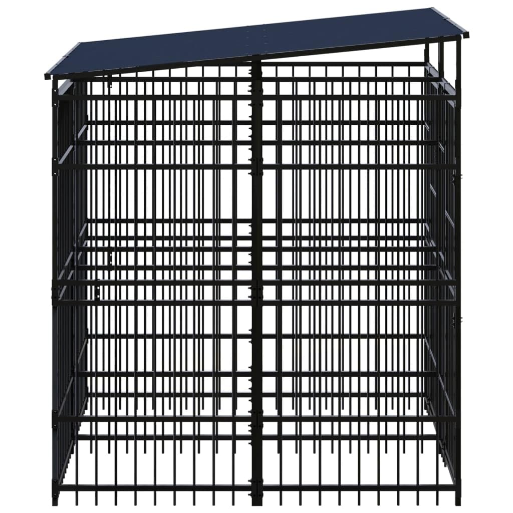Large Dog Kennel with Lockable Door - Steel Outdoor Crate for Training & Play in Garden