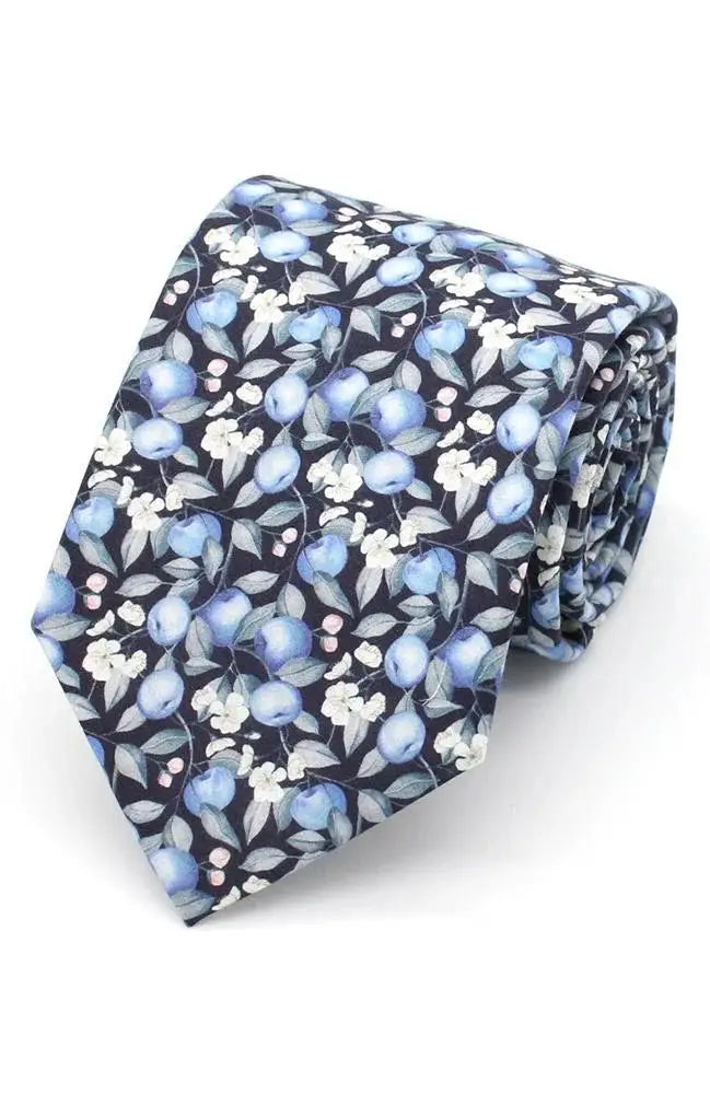 LA Smith Elvington Orchard Tie - Premium Liberty Fabric Necktie for Men | Perfect for Weddings, Business Meetings & Formal Occasions