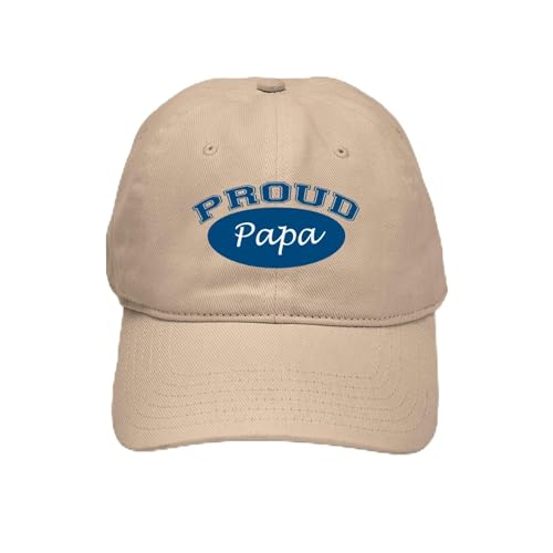Khaki - Proud Papa (Blue) Cap
