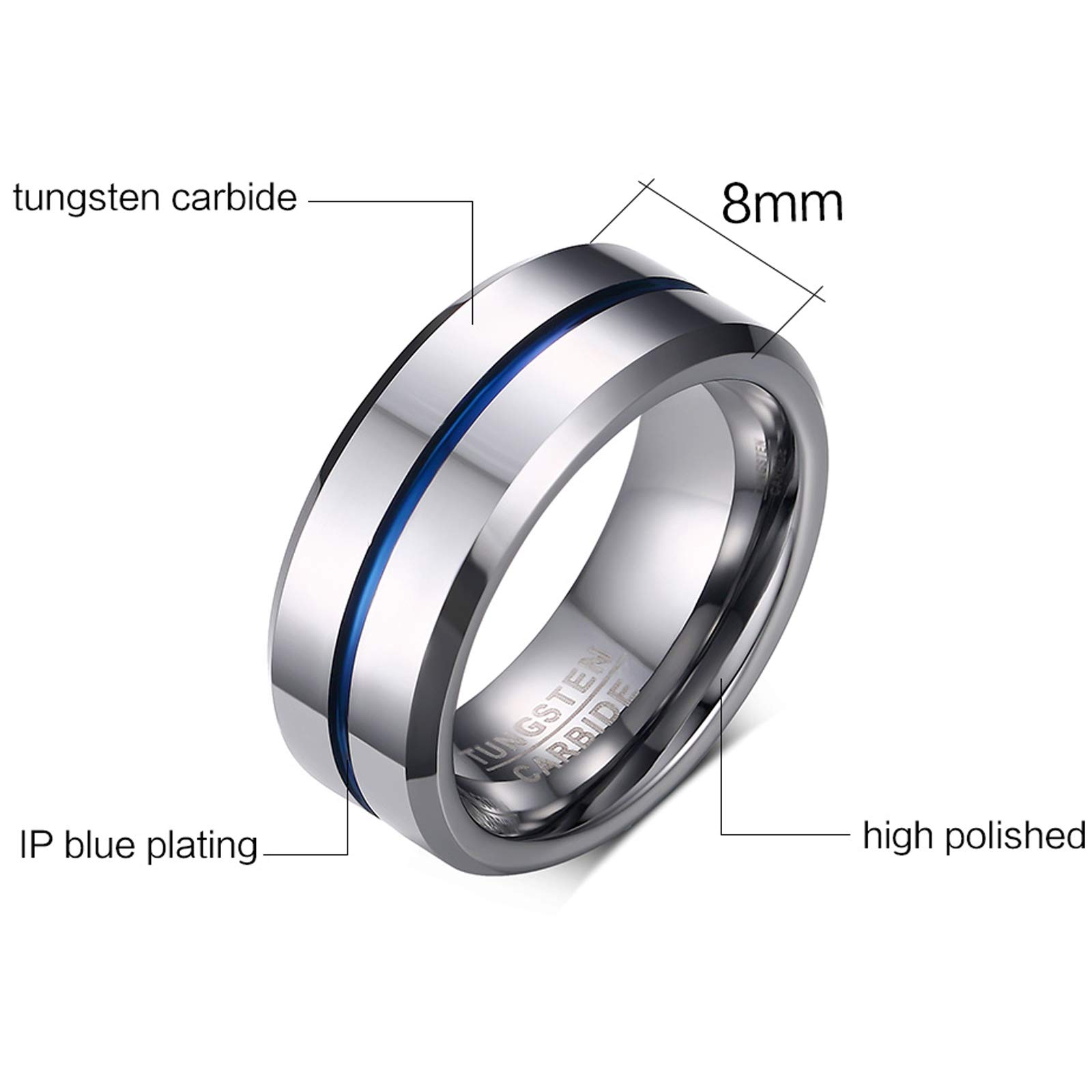 Couple Wedding Rings Set - Sterling Silver & Tungsten Bands for Him & Her | Engagement, Anniversary Gift