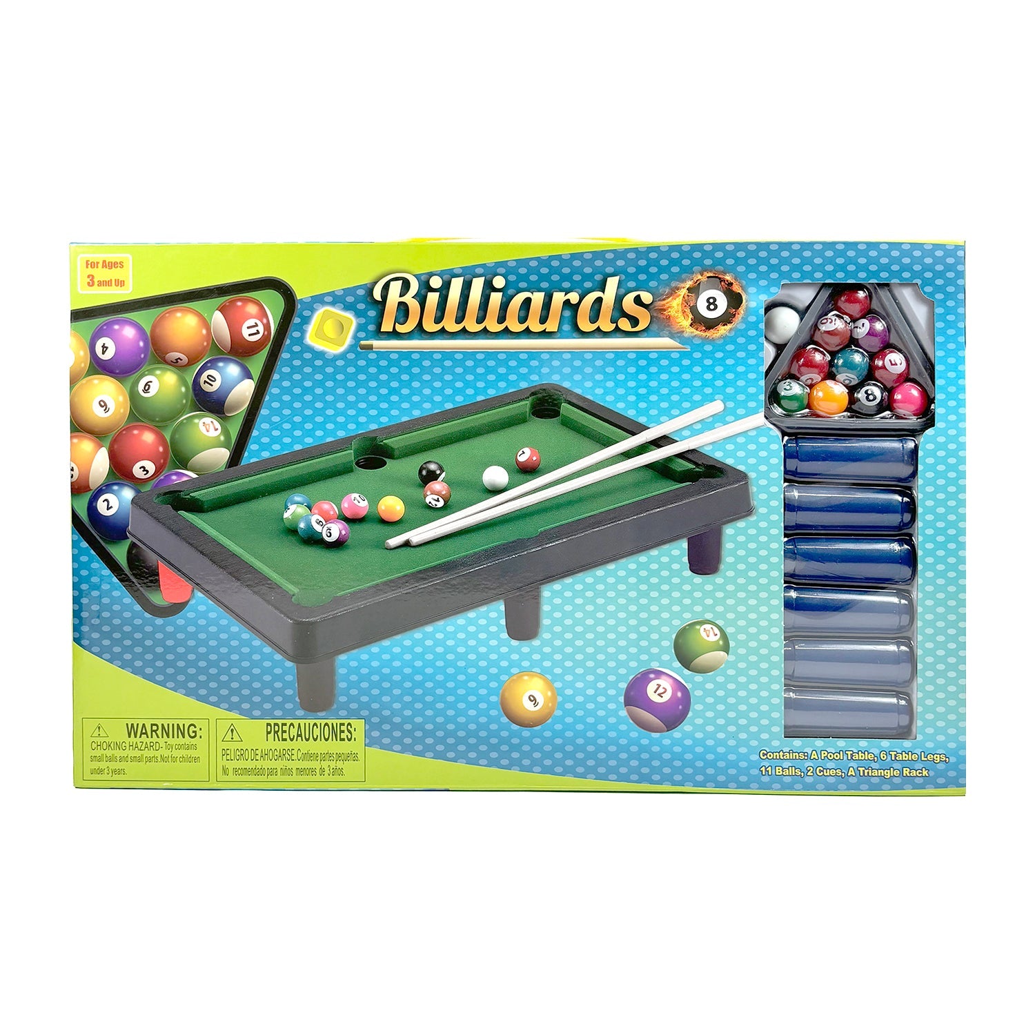 Premium Billiards Play Set with Cue Sticks, Balls & Triangle Rack - Complete Pool Game Kit for Home & Bar Entertainment | Perfect for Game Rooms, Parties & Family Fun