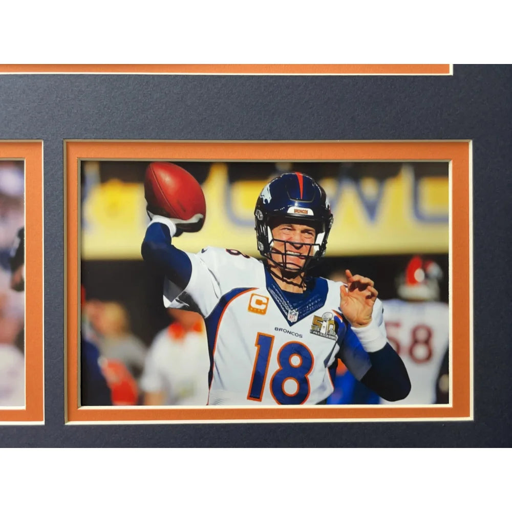 Denver Broncos Fan License Plate Framed Collage - NFL Memorabilia Featuring John Elway & Peyton Manning - Perfect for Man Cave, Sports Bar, or Broncos Fan Gift