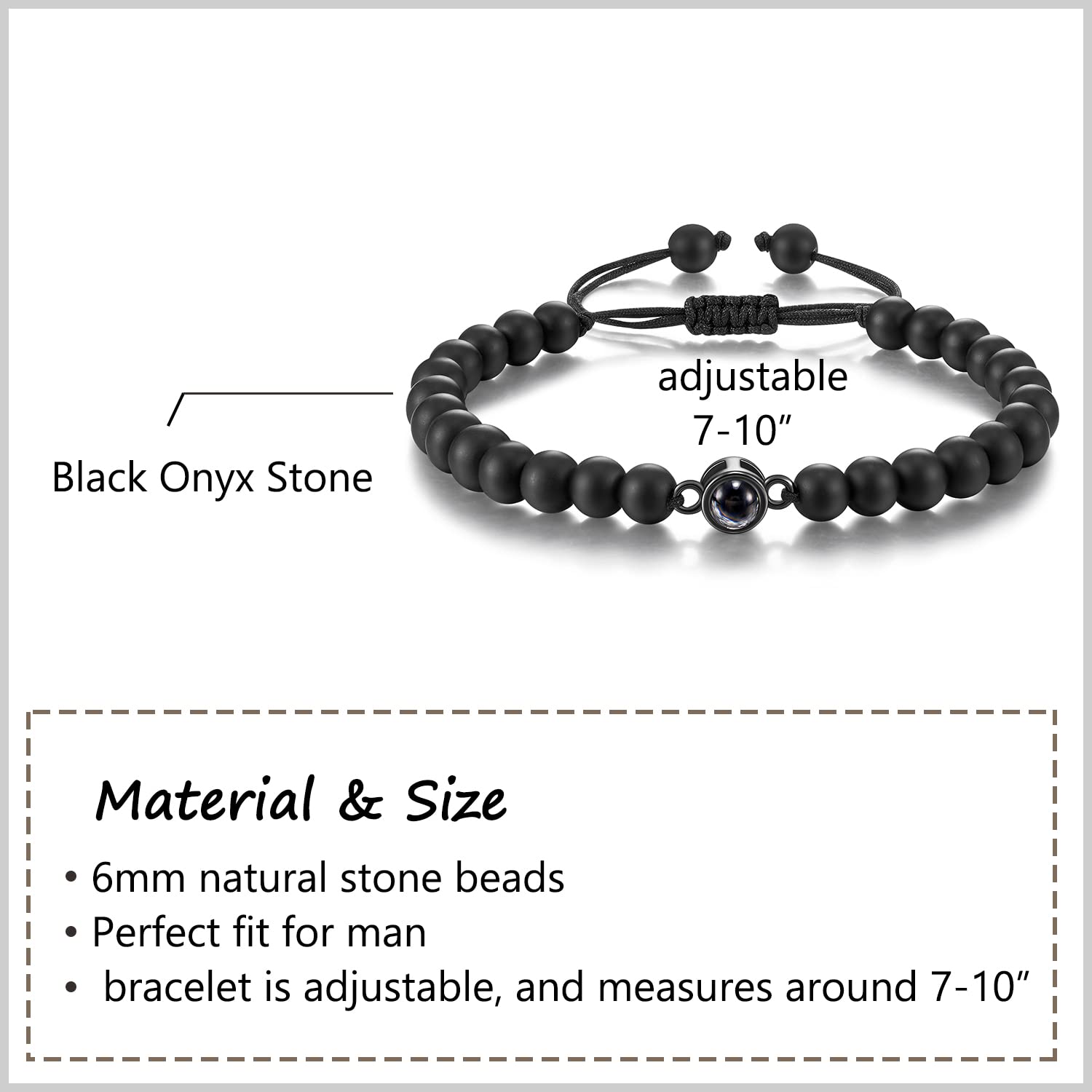 JOGDIAM Anniversary Bracelet for Men - 100 Language Love Bracelet Gift for Dad, Husband, Boyfriend - Perfect for Birthdays, Valentine's Day & Romantic Occasions