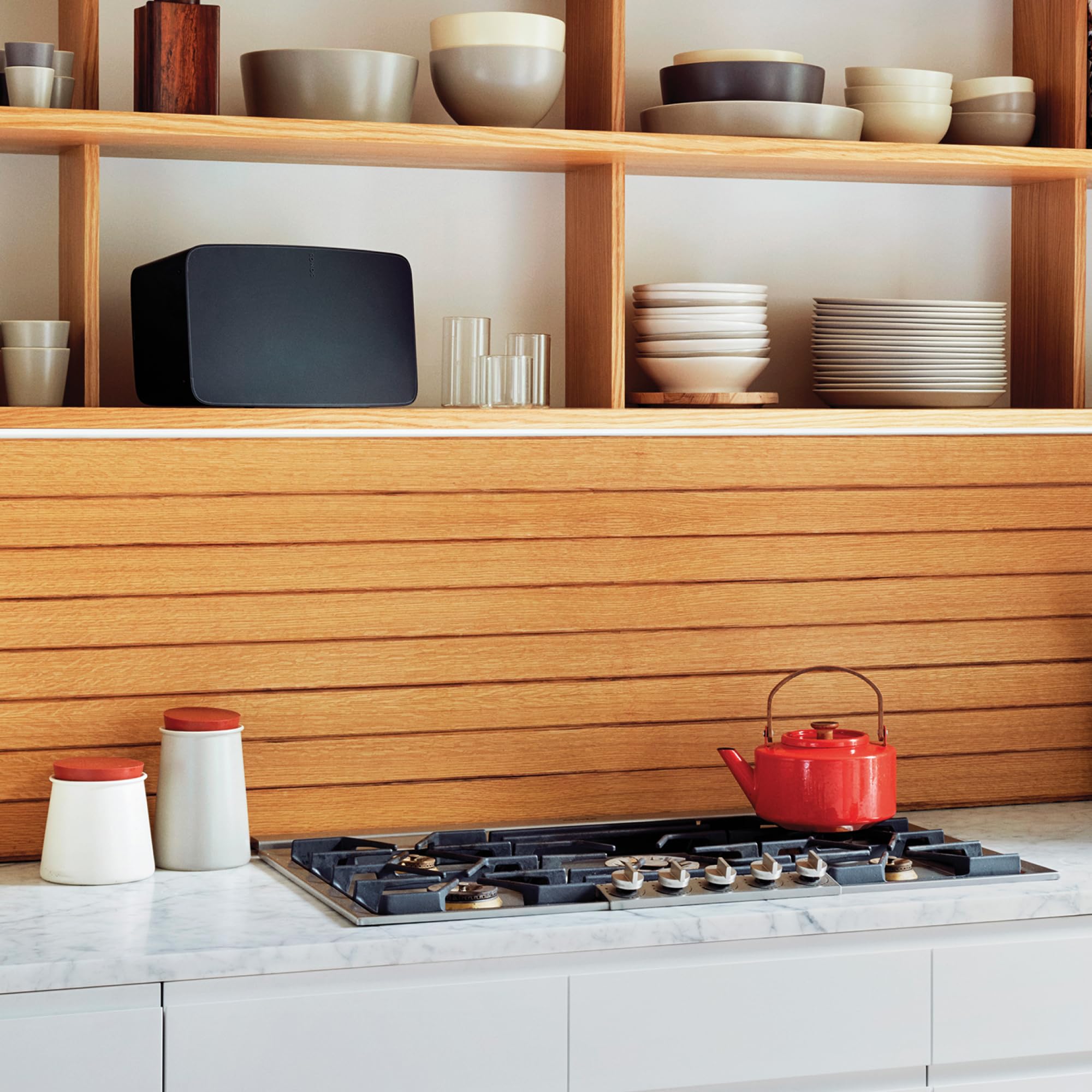 Sonos Five Wireless HiFi Speaker - Premium Black Bluetooth Speaker with Deep Bass & Crisp Sound - Perfect for Home Theater, Music Listening & Party Entertainment
