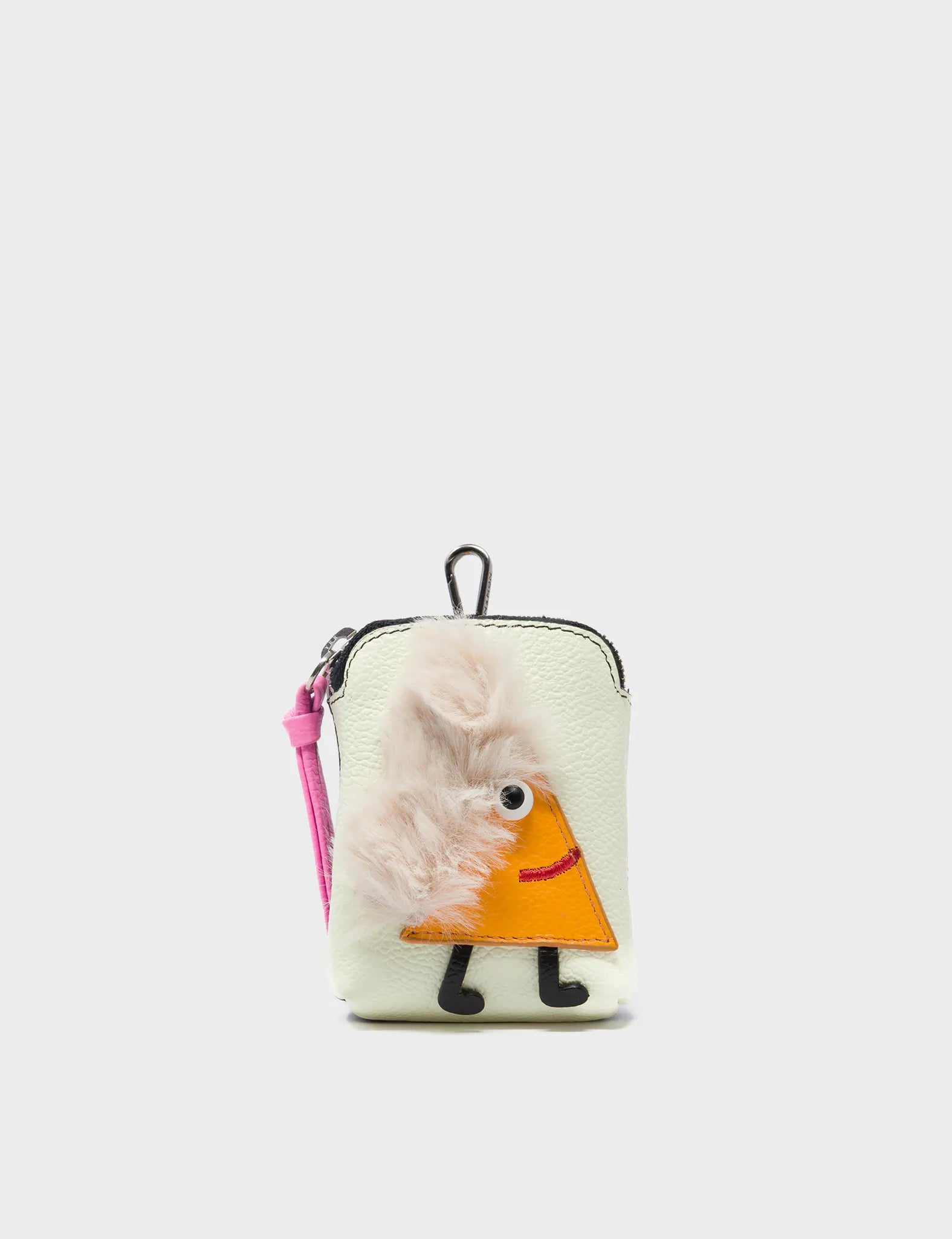 Florence Pouch Charm - Almond Leather Keychain with Peaky Keeper Applique | Stylish Accessory for Keys, Bags & Everyday Carry | Perfect Gift for Women & Fashion Lovers