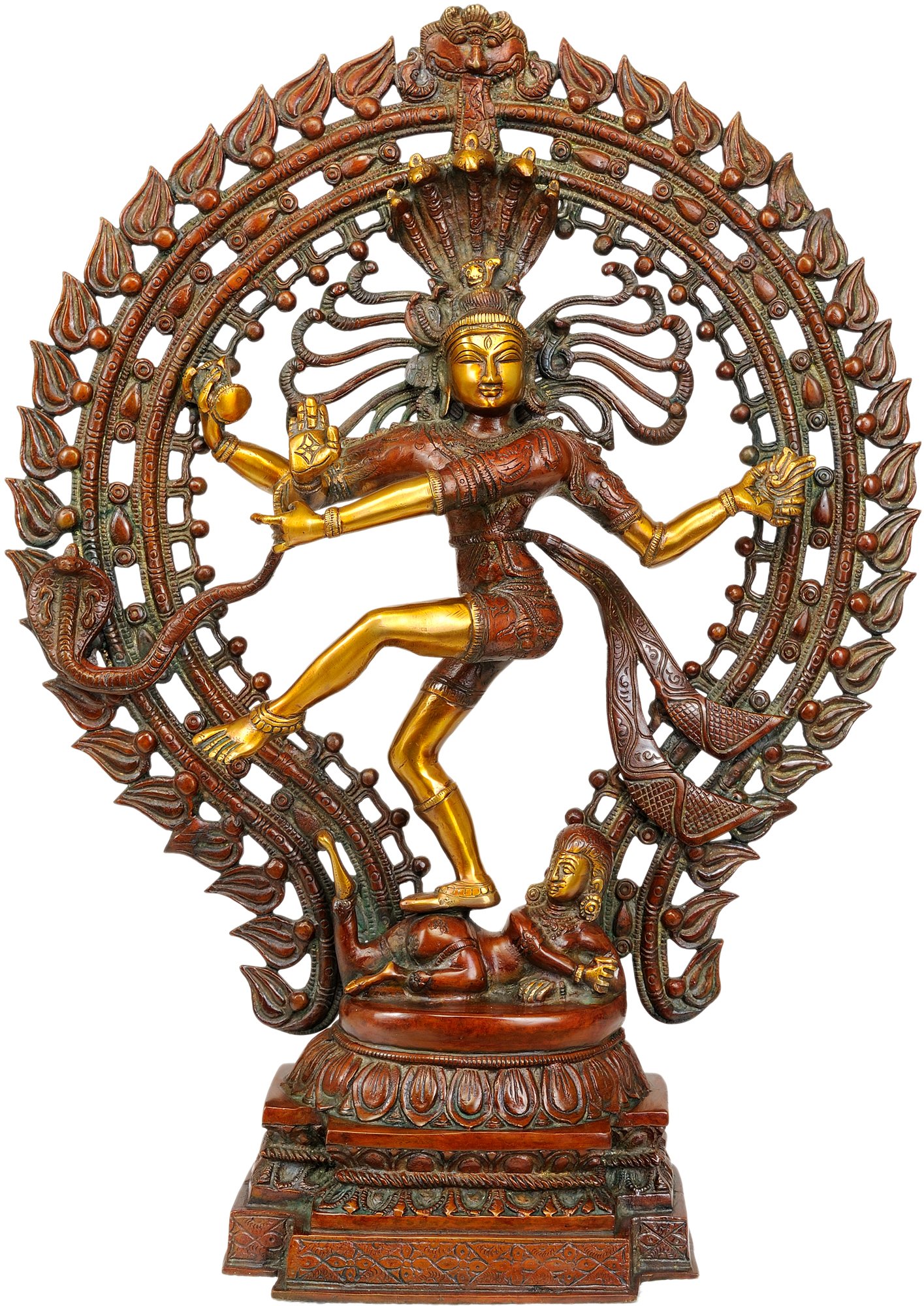 ZDL74 Red Chola Lord Shiva Nataraja Statue - Hindu God of Dance Sculpture for Home Altar, Yoga Studio & Spiritual Decor