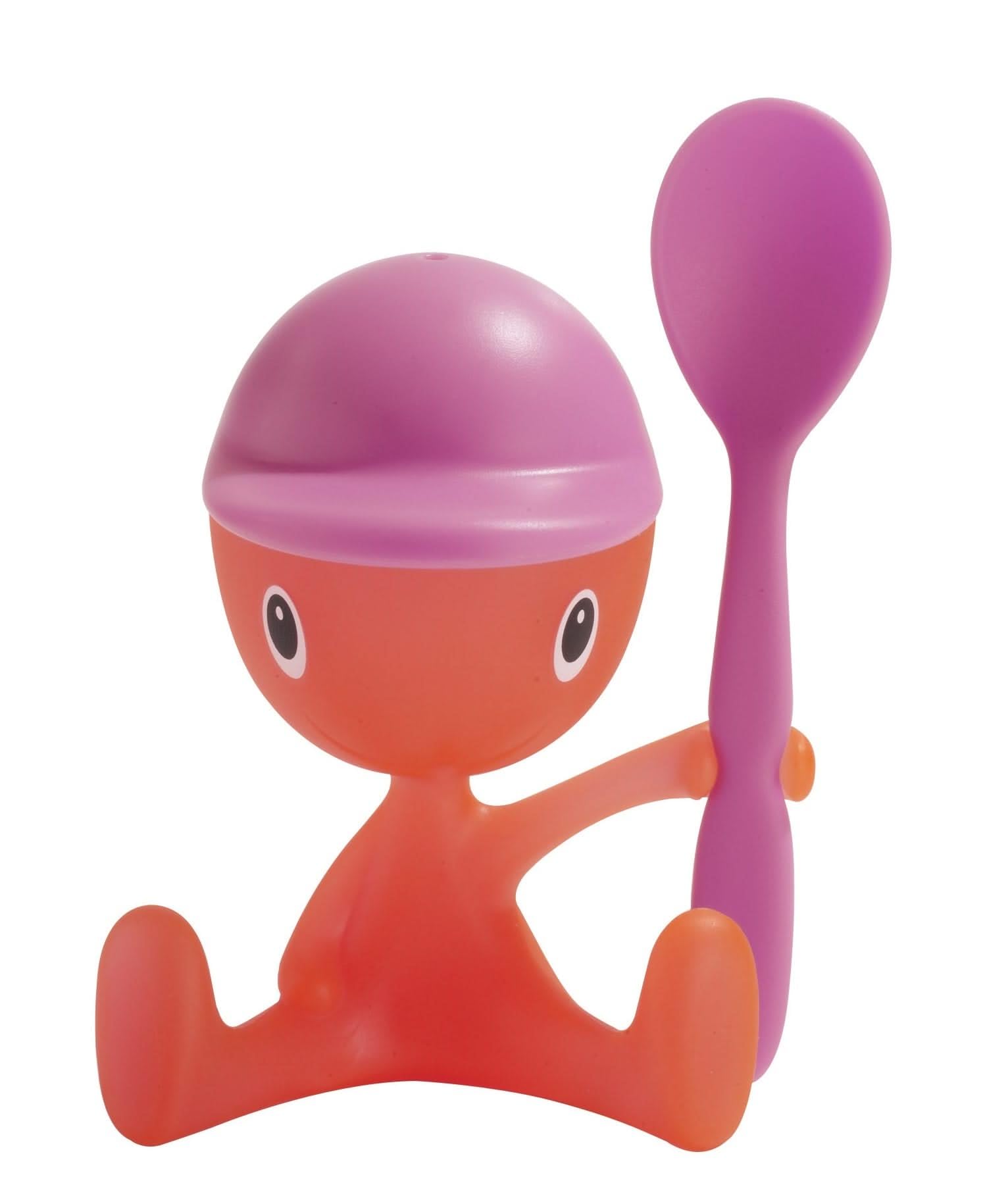 Alessi Cico Egg Cup Holder - Stylish Pink Ceramic Egg Holder for Breakfast Table - Perfect for Soft-Boiled Eggs, Easter Decor, and Kitchen Dining Accessories