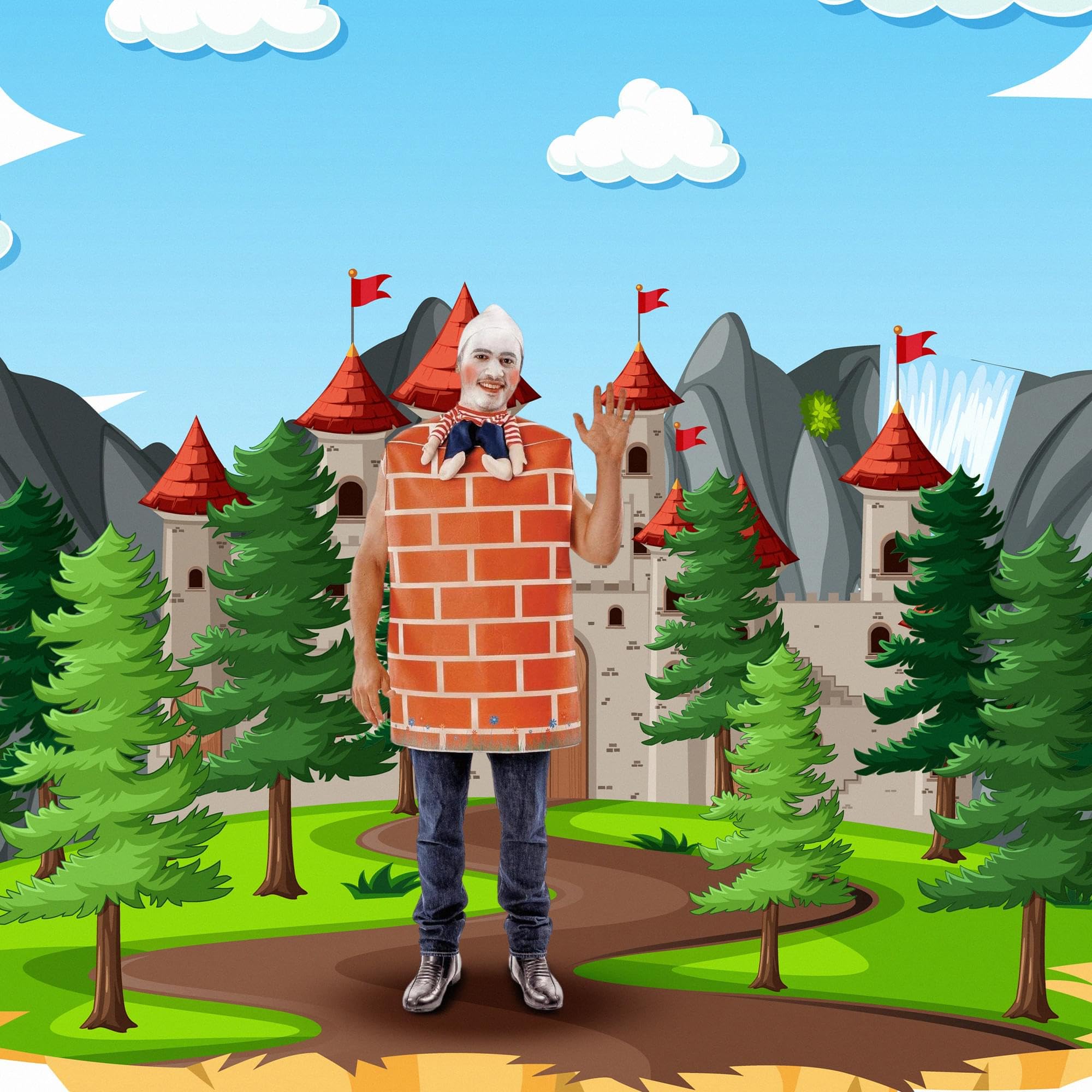 Adult Humpty Dumpty Fancy Costume for Halloween & Cosplay - Standard Size for Men & Women