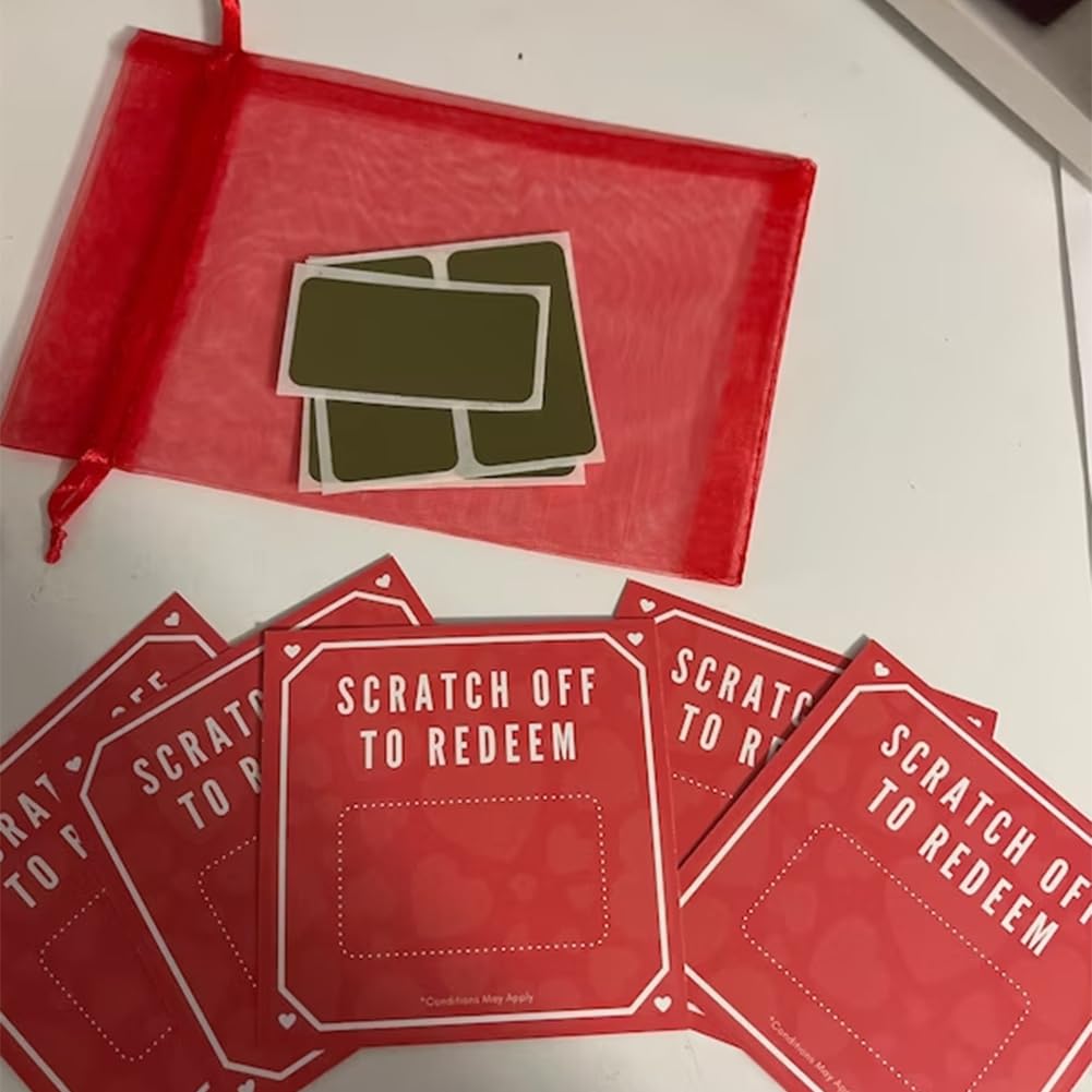 5Pcs Romantic Birthday Scratch Off Cards - Motivational Love Coupons for Boyfriend & Girlfriend - Perfect for Anniversaries, Valentine's Day & Special Occasions