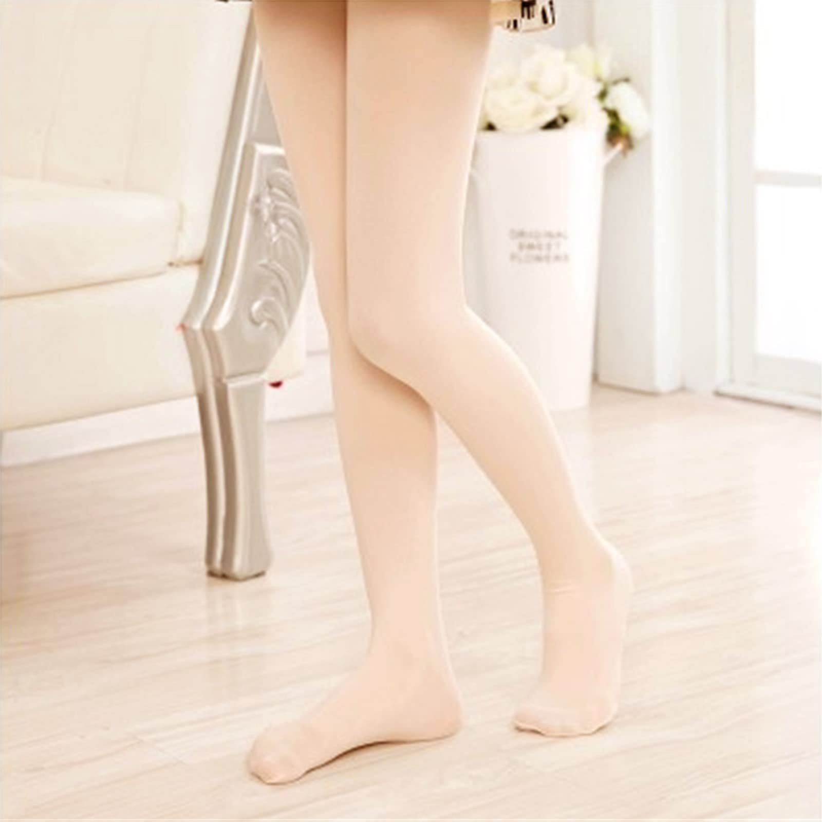 **Toddler Girls Cotton Knit Leggings - Stretchy Ballet Dance Pants for Kids - Soft & Comfortable Stockings for Play, Dance & Everyday Wear**