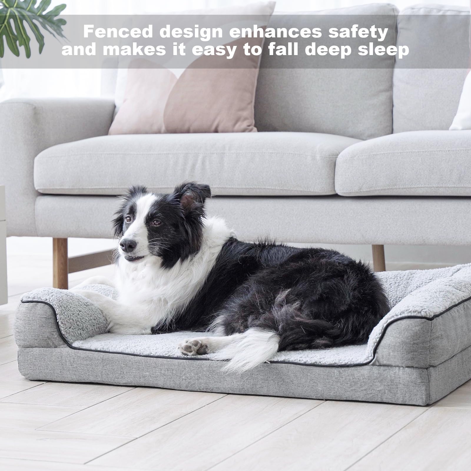 Orthopedic Dog Bed for Large Dogs - Removable & Washable Cover, Non-Slip Foam Pet Bed - Medium Size 28