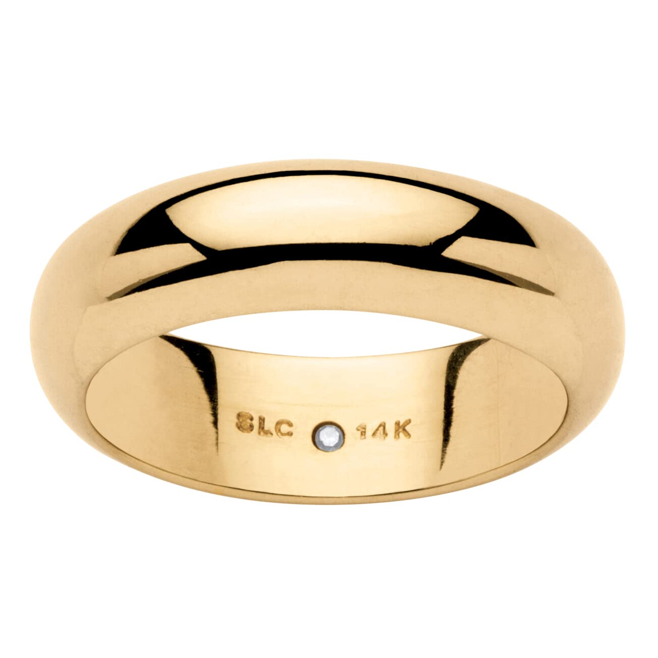 14K Yellow Gold Nano Diamond Resin Filled Wedding Ring for Women - 6mm Wide Comfort Fit Band, Durable & Hypoallergenic Bridal Jewelry - Perfect for Engagement, Anniversary & Everyday Wear