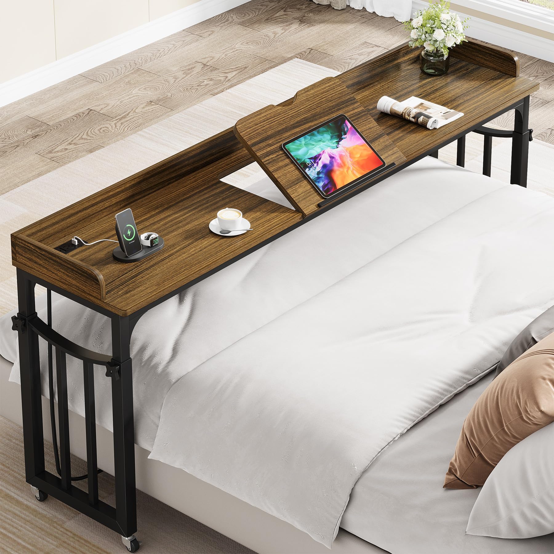 Adjustable Overbed Table with Wheels - 71