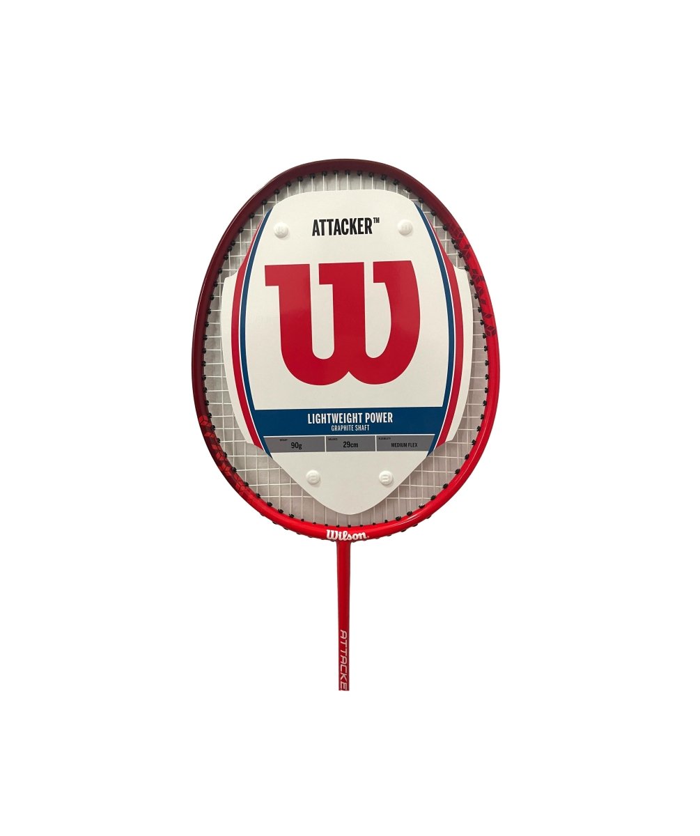 Wilson Attacker Badminton Racket - Carbon Fiber Lightweight Racquet for Advanced Players | Perfect for Tournaments & Training Sessions