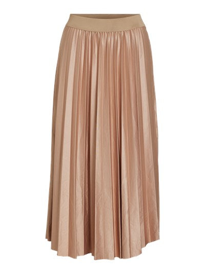 Andrea Pleated Skirt for Women - Flowy Midi Skirt in Sandshell Beige | Perfect for Work, Date Night & Summer Outfits