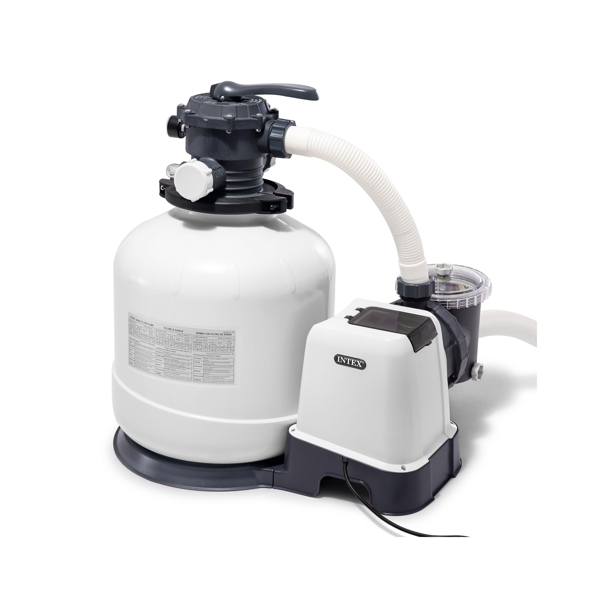 Intex ZX100 Automatic Pressure Side Pool Cleaner with Hose & Converter - 3000 GPH Above Ground Pool Sand Filter Pump with Timer - Perfect for In-Ground & Above Ground Swimming Pool Maintenance