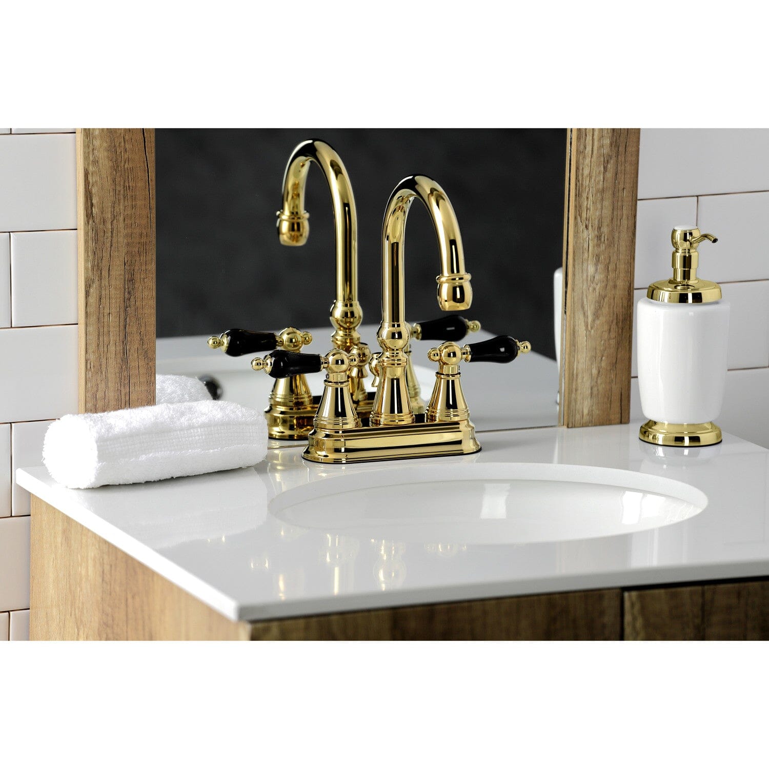 Duchess Double Handle 3-Hole Deck Mount 4-Inch Centerset Bathroom Faucet with Brass Pop-Up Drain - Perfect for Modern Bathroom Vanities and Sink Upgrades